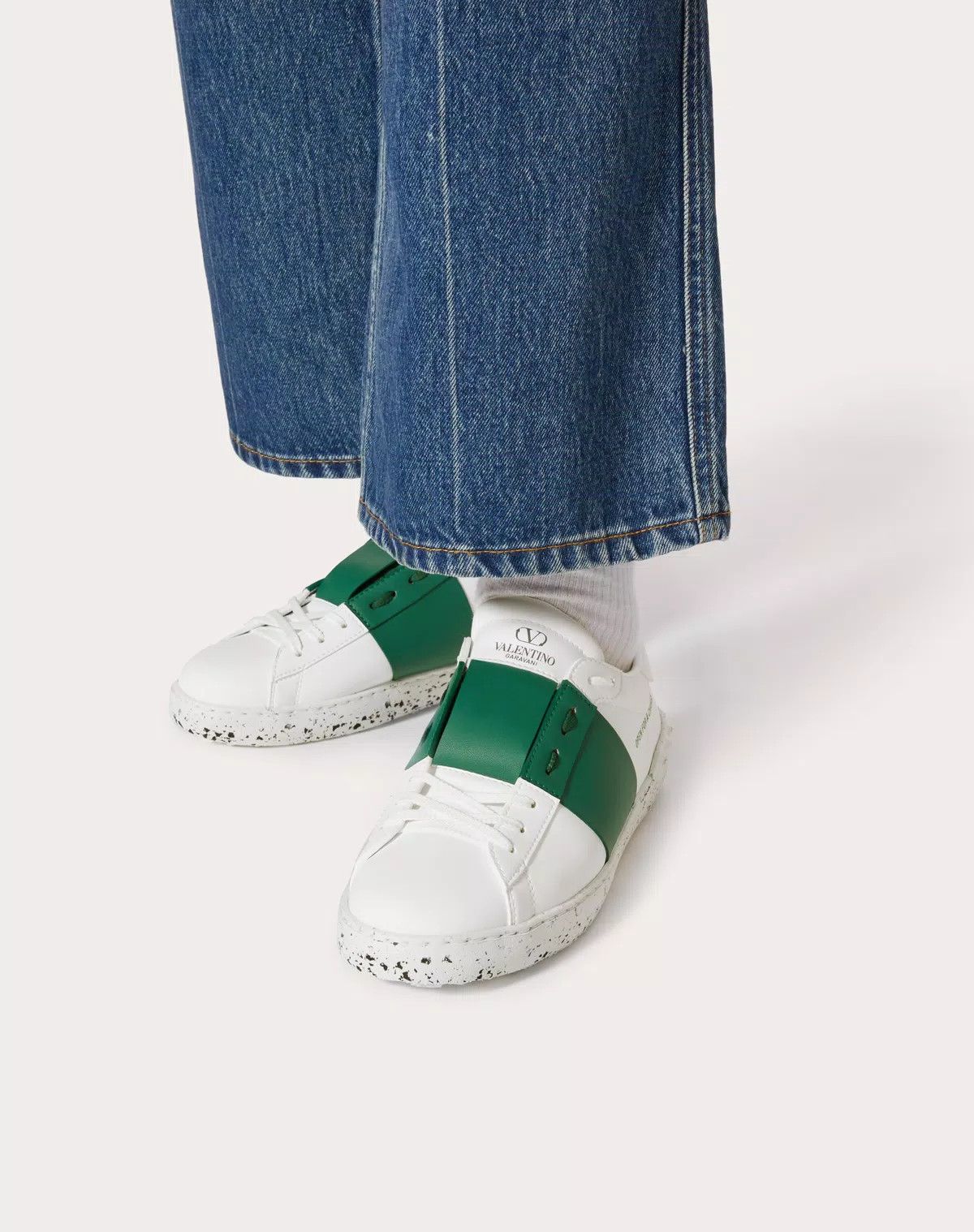Valentino oc11z0625 Open For A Change Sneaker in White/Green Size US 11 / EU 44 - 6 Thumbnail