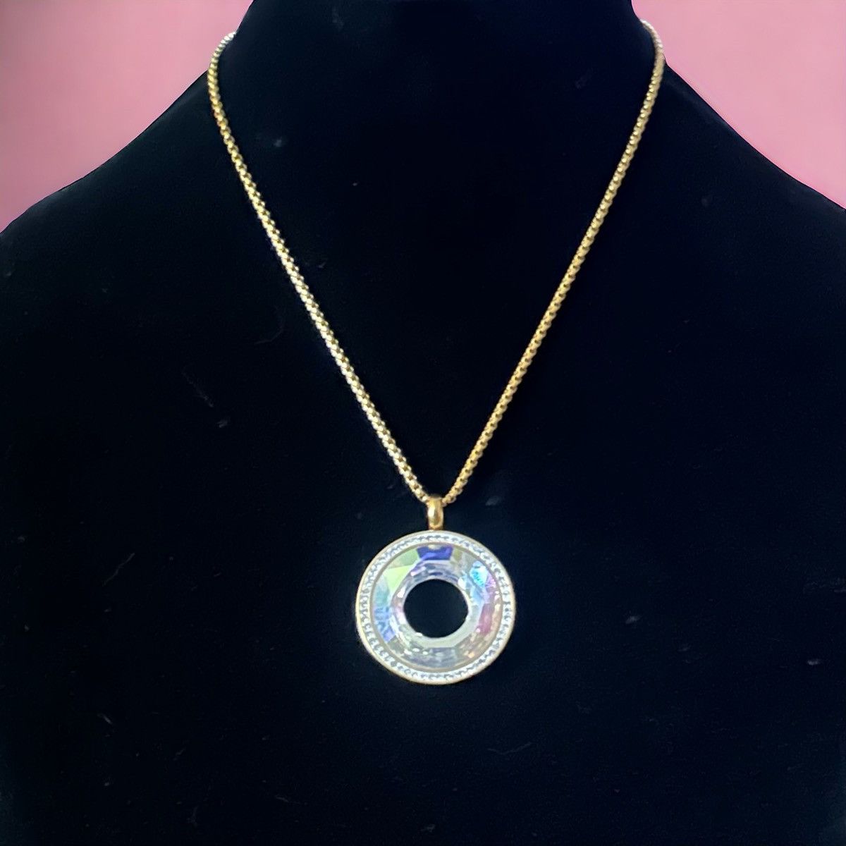 Other Aurora Borealis crystal circle pendant necklace Size ONE SIZE - 1 Thumbnail