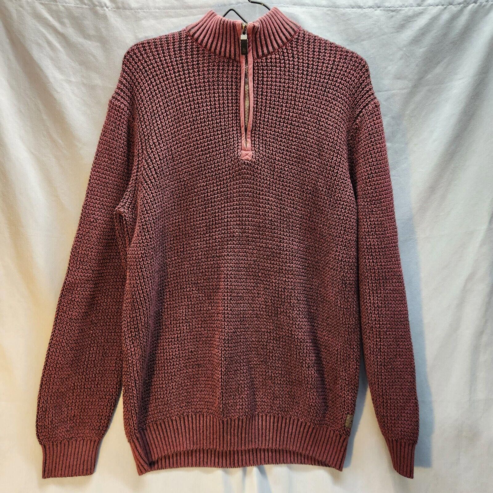 G.H. Bass & Co. G H Bass Mens Knit Quarter Zip Maroon Sweater Size XL Size US XL / EU 56 / 4 - 1 Thumbnail