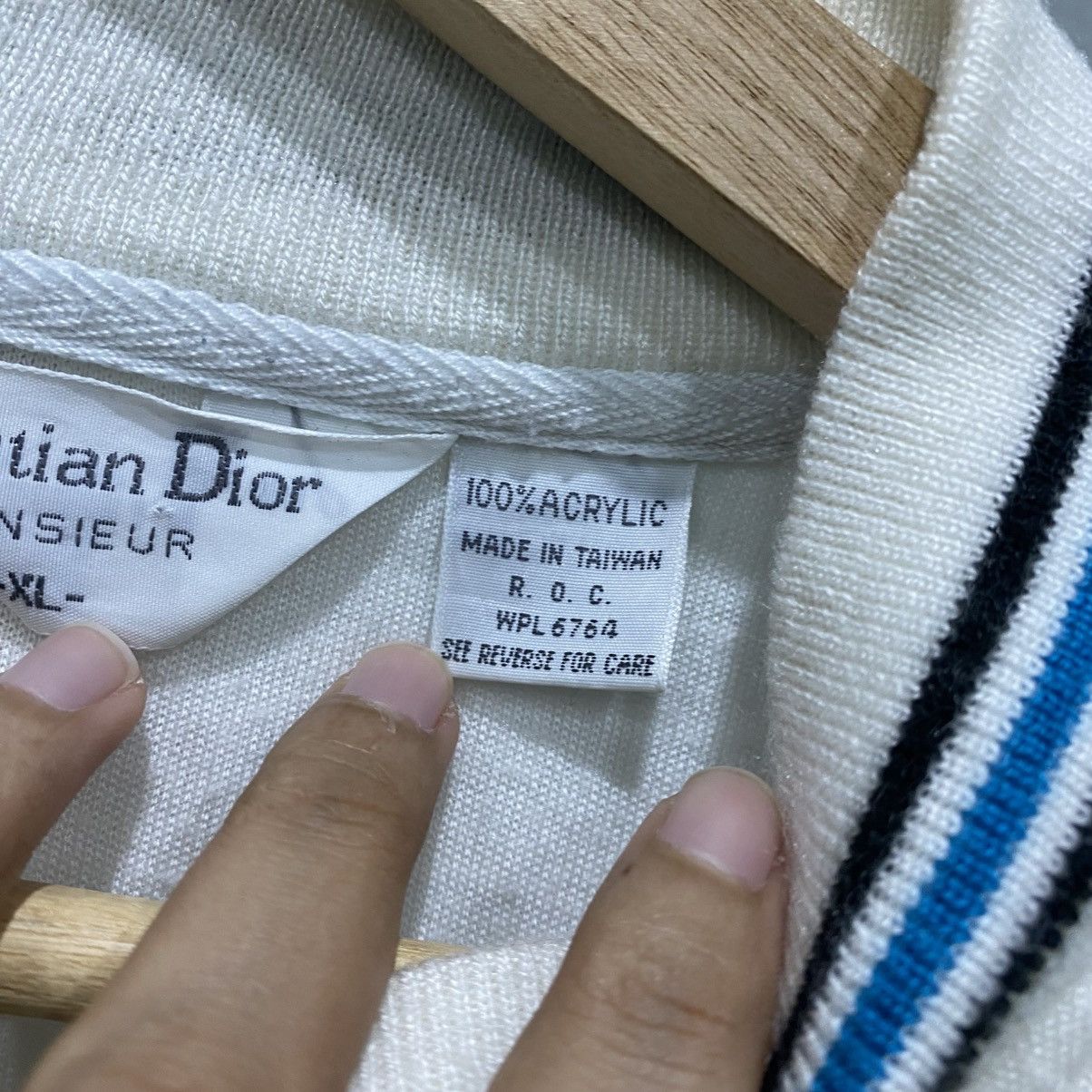 Christian Dior Monsieur Vintage Christian Dior Monsieur Striped Track Jacket White Size US XL / EU 56 / 4 - 13 Thumbnail