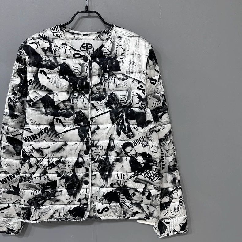 Balenciaga Balenciaga size 36 Newspaper printed silk cotton-padded ja Size US XS / EU 42 / 0 - 2 Thumbnail