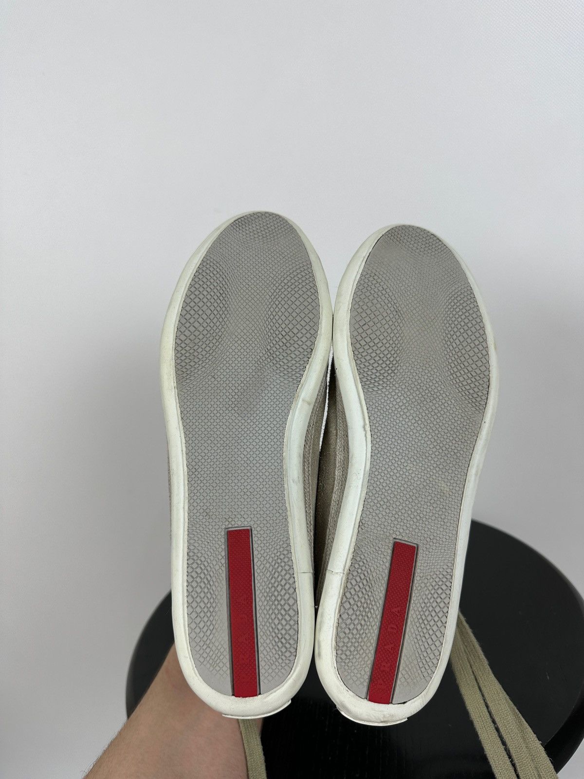 Prada Prada Suede Low Tops Red Tab Linea Rossa Trainers Sneakers Size US 8.5 / IT 38.5 - 23 Thumbnail