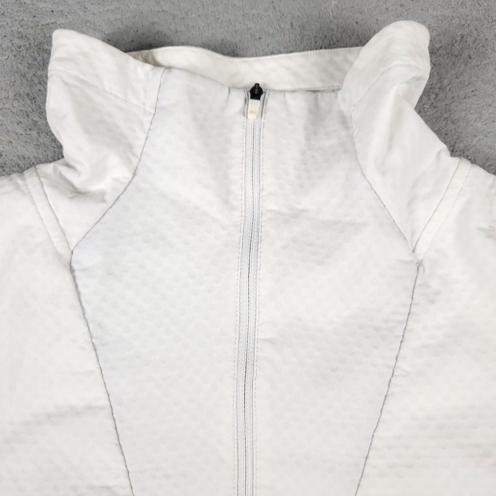 Nike Nike Windbreaker Jacket Womens Large Off-White Black Full Zip Activewear Size L / US 10 / IT 46 - 2 Thumbnail