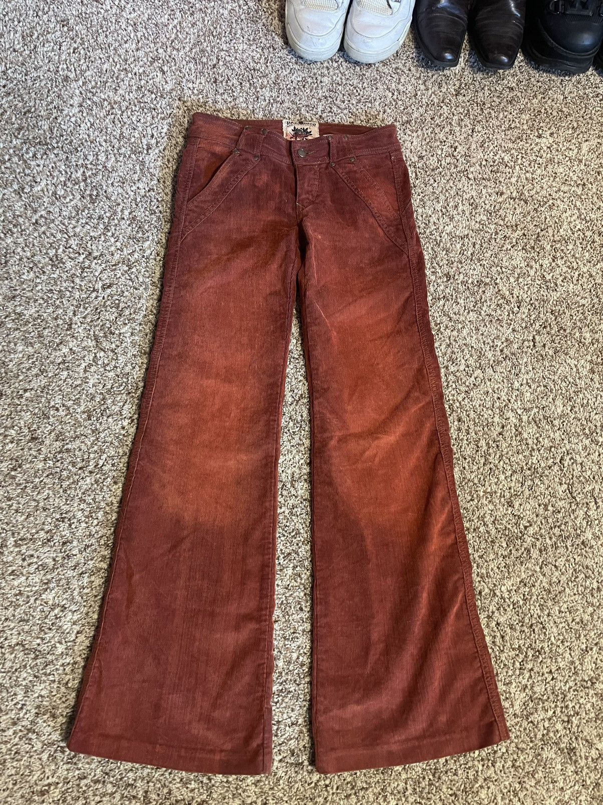 Parasuco Orange Corduroy Flared Pants