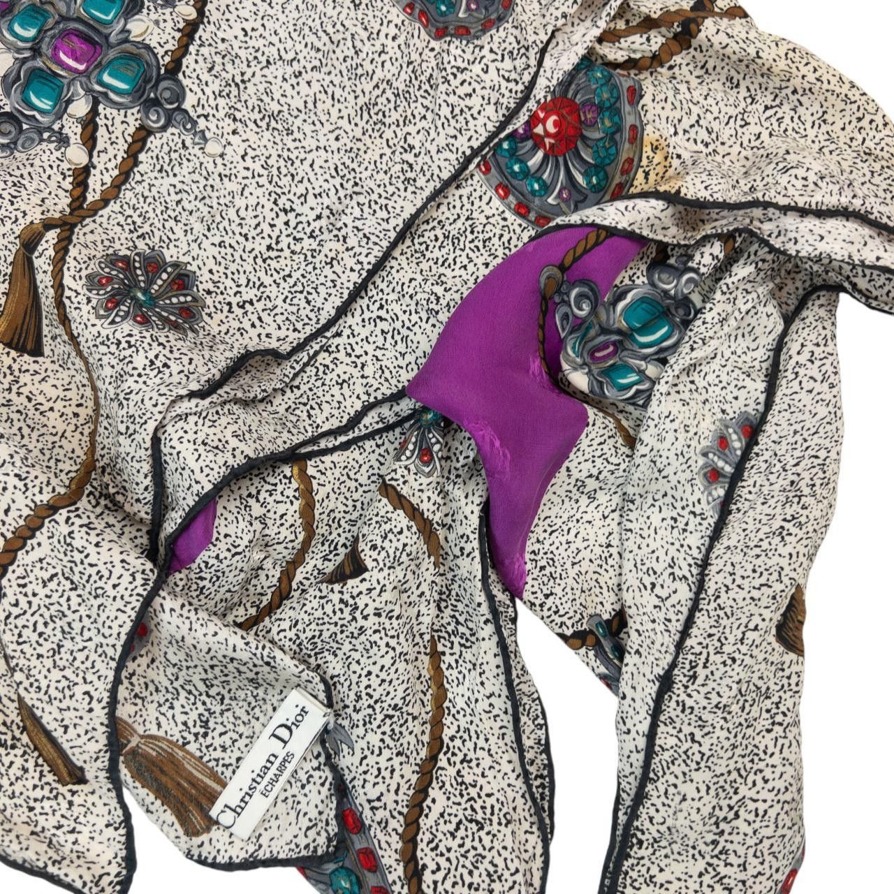 Dior Vintage Dior Antique Jewel Print Scarf Size ONE SIZE - 5 Thumbnail