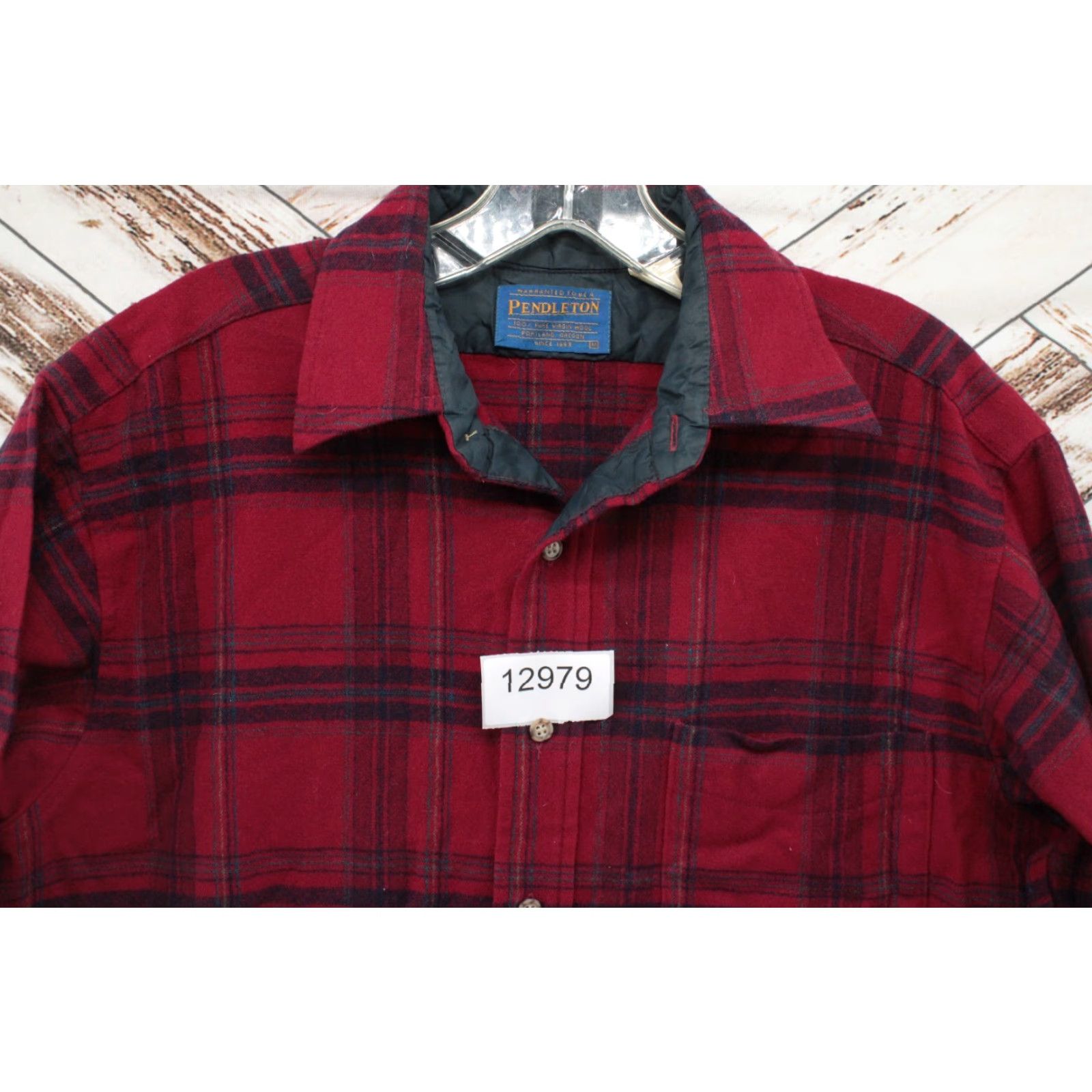 Pendleton VTG Pendleton Shirt Men’s Medium Red Plaid Long Sleeve 100% Wool USA Button-Up Casual, Workwear, Fall, Winter, Spring Mens Size US M / EU 48-50 / 2 - 8 Thumbnail