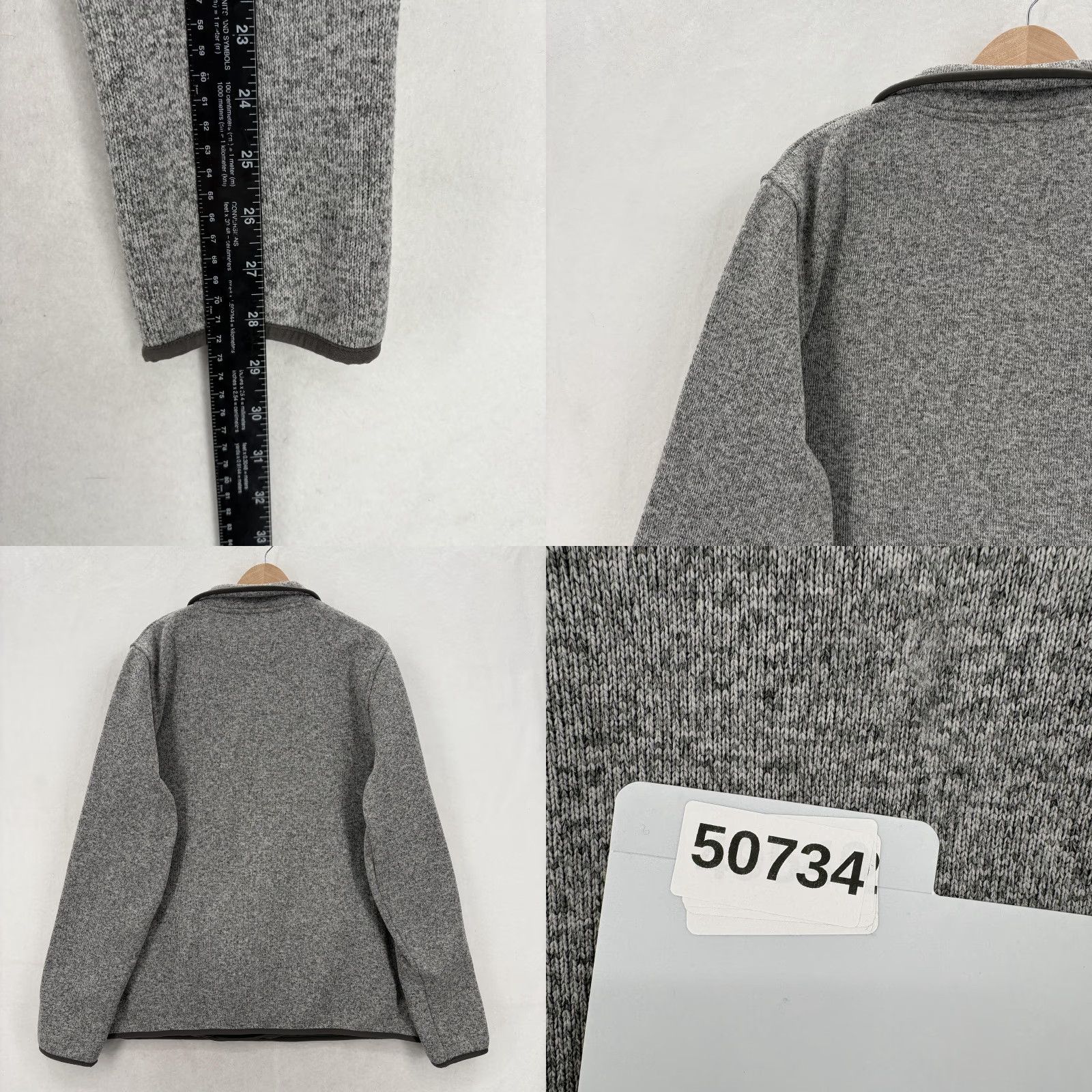 Vintage LL Bean Sweater Fleece Pullover Mens XLT Gray Heather Knit 1/4 Snap Mock Neck Size US XL / EU 56 / 4 - 8 Thumbnail