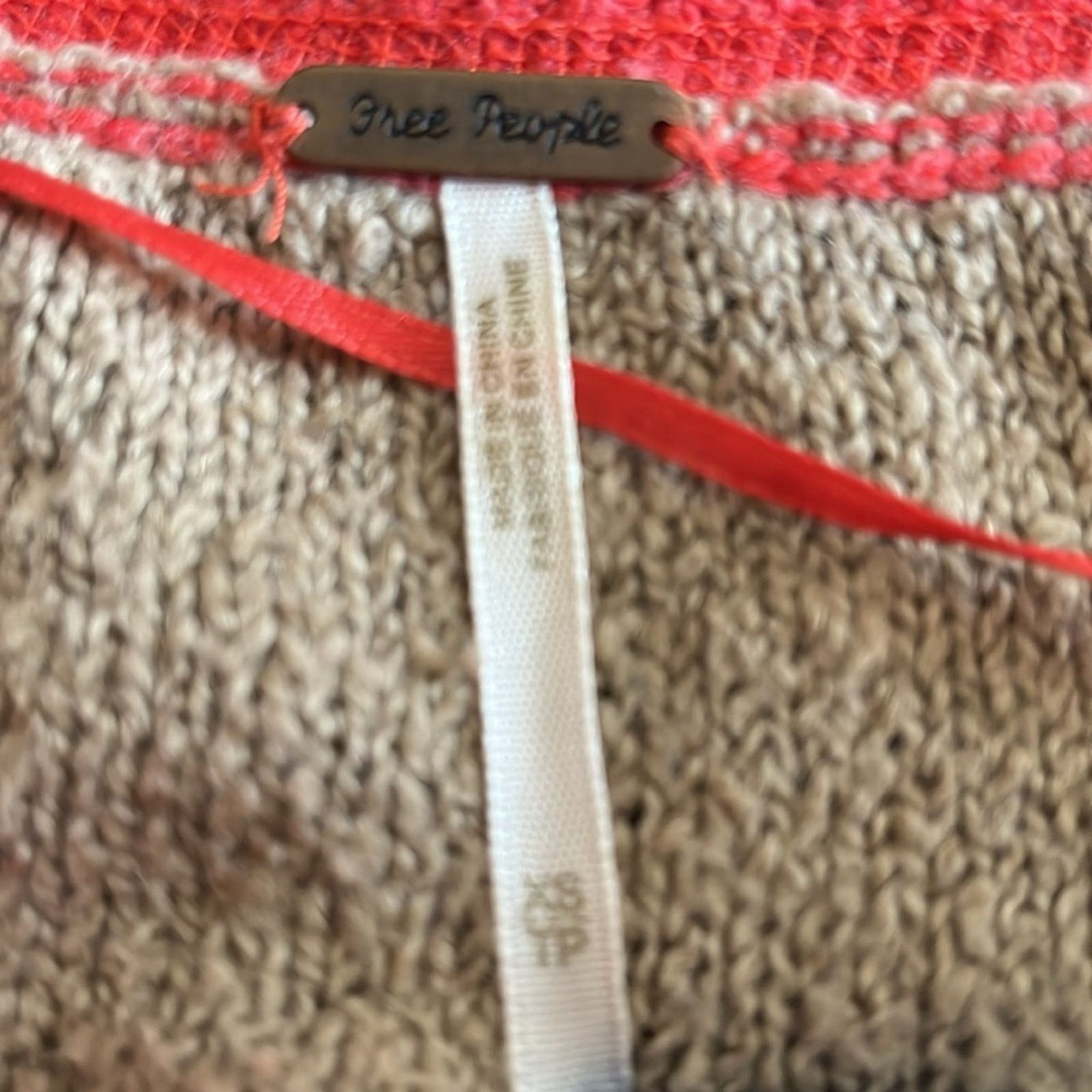 Free People Free People Sweater Tabbard Pullover Comfy Orange Tan Sz XS Size XS / US 0-2 / IT 36-38 - 3 Thumbnail