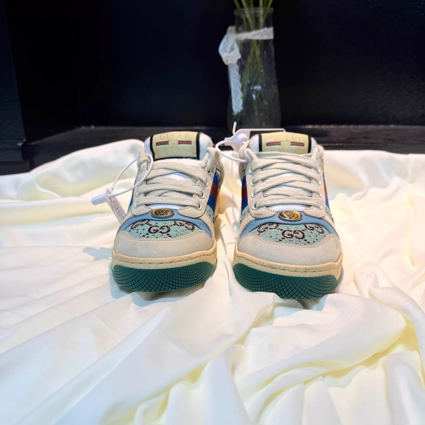 Gucci GUCCI Crystal GG Ivory Blue Sneaker EU35 99New Size US 4.5 / IT 34.5 - 2 Thumbnail