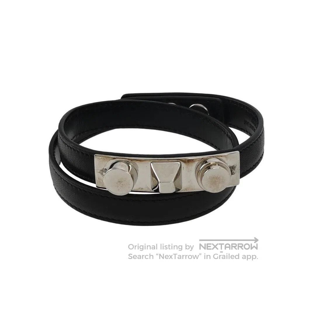 Saint Laurent Paris Saint Laurent Leather Metal Decor Bracelet. Size ONE SIZE - 2 Thumbnail