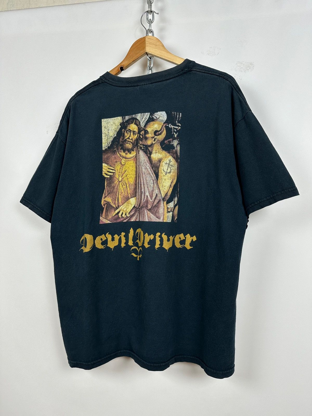 Band Tees Vintage DevilDriver God And Devil Faded Black Band T-Shirt Size US XL / EU 56 / 4 - 3 Thumbnail