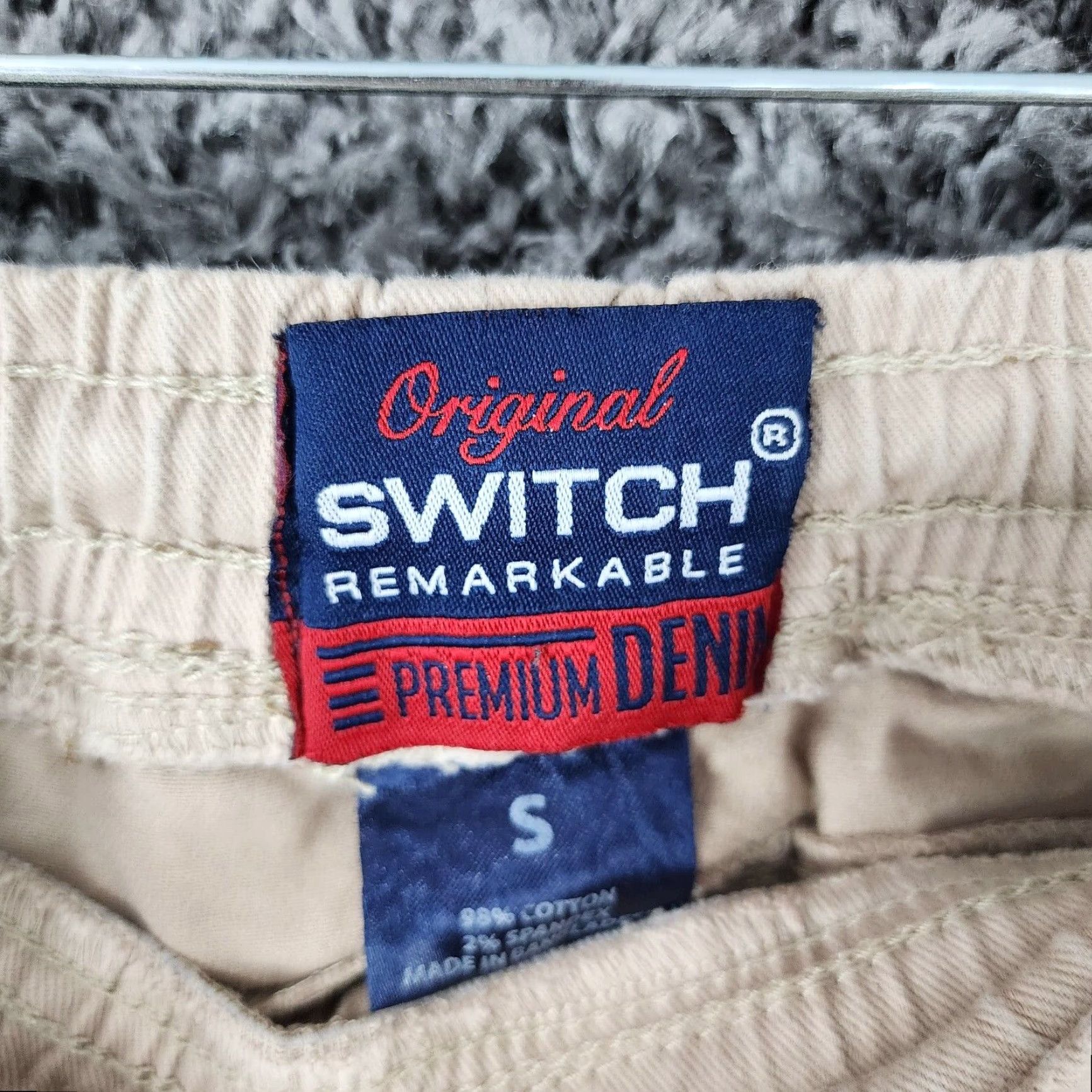 Vintage Switch Remarkable Beige Red Elastic Waist Joggers Mens Small Size US 29 - 3 Thumbnail