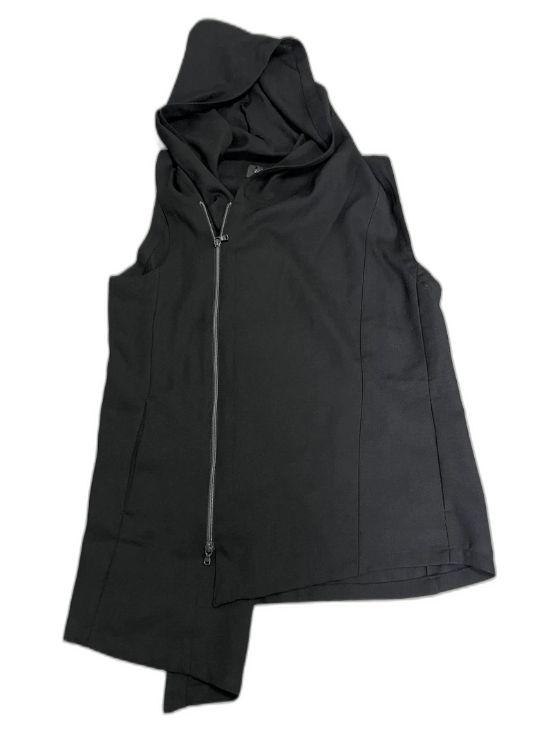 Yohji Yamamoto Asymmetrical Hooded Vest Coat for Women-2506 Size XXS / US 00 / IT 34 - 1 Thumbnail
