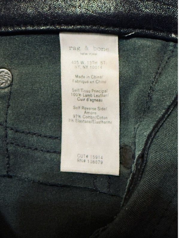 Rag & Bone rag & bone / JEAN Black Lamb Leather Skinny Pants – Size 24 Size 24" / US 00 / IT 34 - 6 Thumbnail