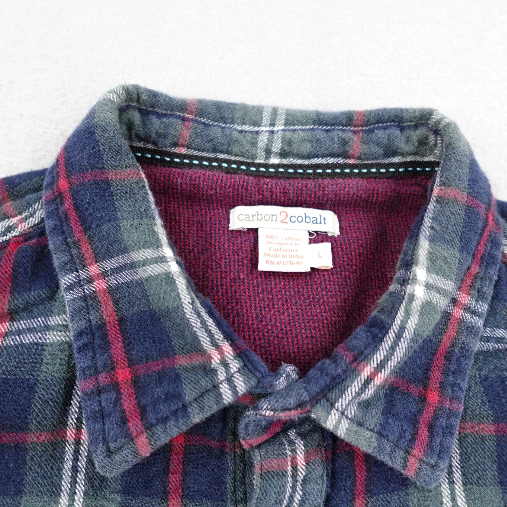 Carbon2Cobalt Carbon 2 Cobalt Shirt Mens Large Blue Plaid Flannel Button Up Casual Size US L / EU 52-54 / 3 - 2 Thumbnail