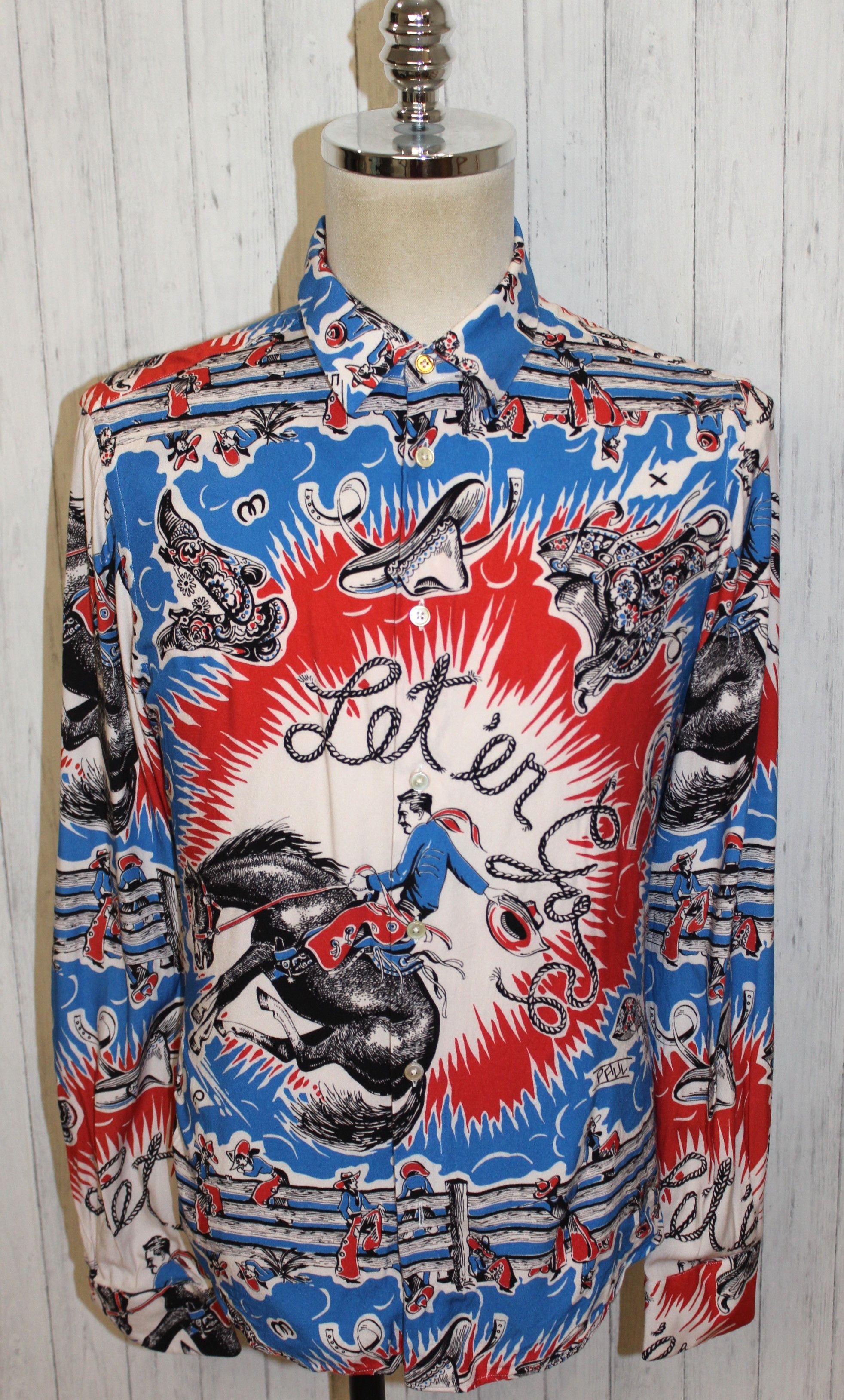 Paul Smith Men's Paul Smith Cowboy Long Sleeve Shirt Size L Size US L / EU 52-54 / 3 - 2 Thumbnail