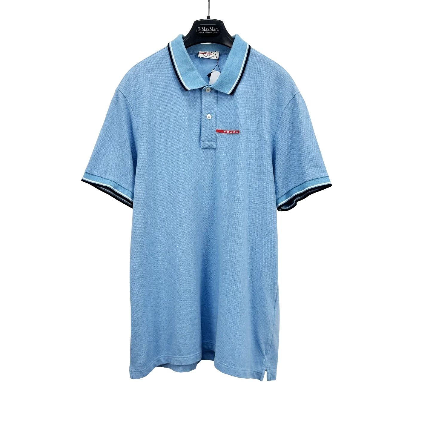Prada Prada Red Logo Blue Polo Shirt Size XL Size US XL / EU 56 / 4 - 1 Thumbnail
