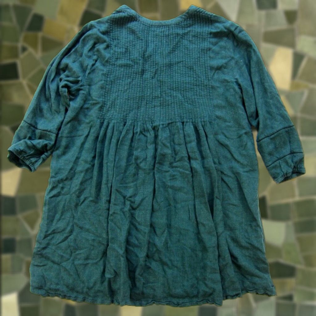 J. Jill J.Jill Blouse V-Neck 3/4 Sleeve Rayon Green Tunic Peasant Pocket Pleated Blouse PL Women Size L / US 10 / IT 46 - 1 Thumbnail