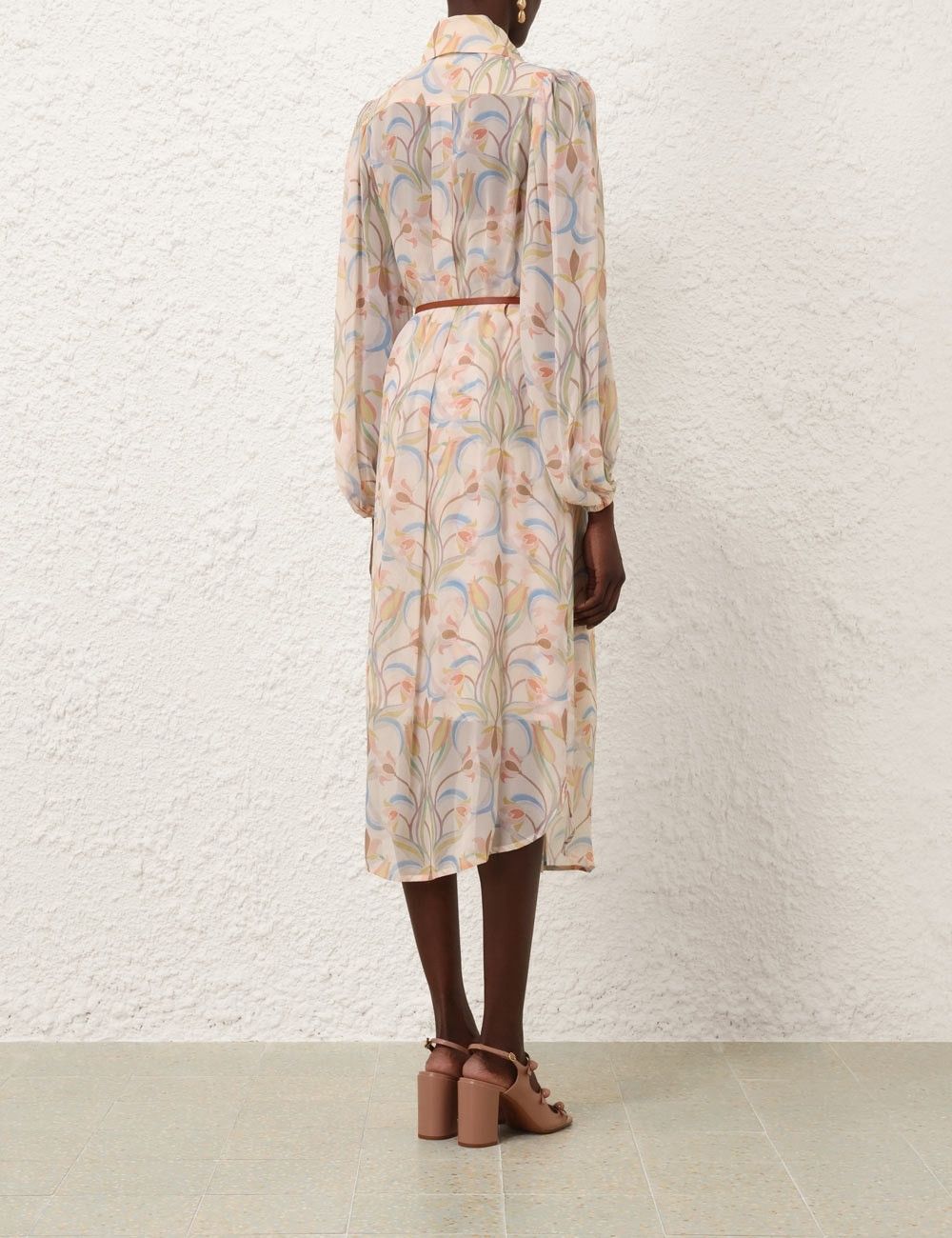 Zimmermann oc11z0825 Pavilion Midi Tunic Dress in Multicolor Size L / US 10 / IT 46 - 4 Thumbnail
