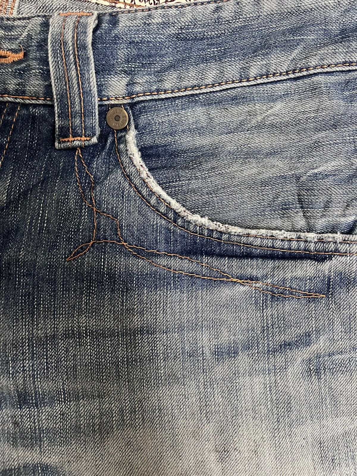 Edwin × Japanese Brand Vintage Edwin 503 blue Trip Distressed Style Denim Size US 30 / EU 46 - 14 Thumbnail