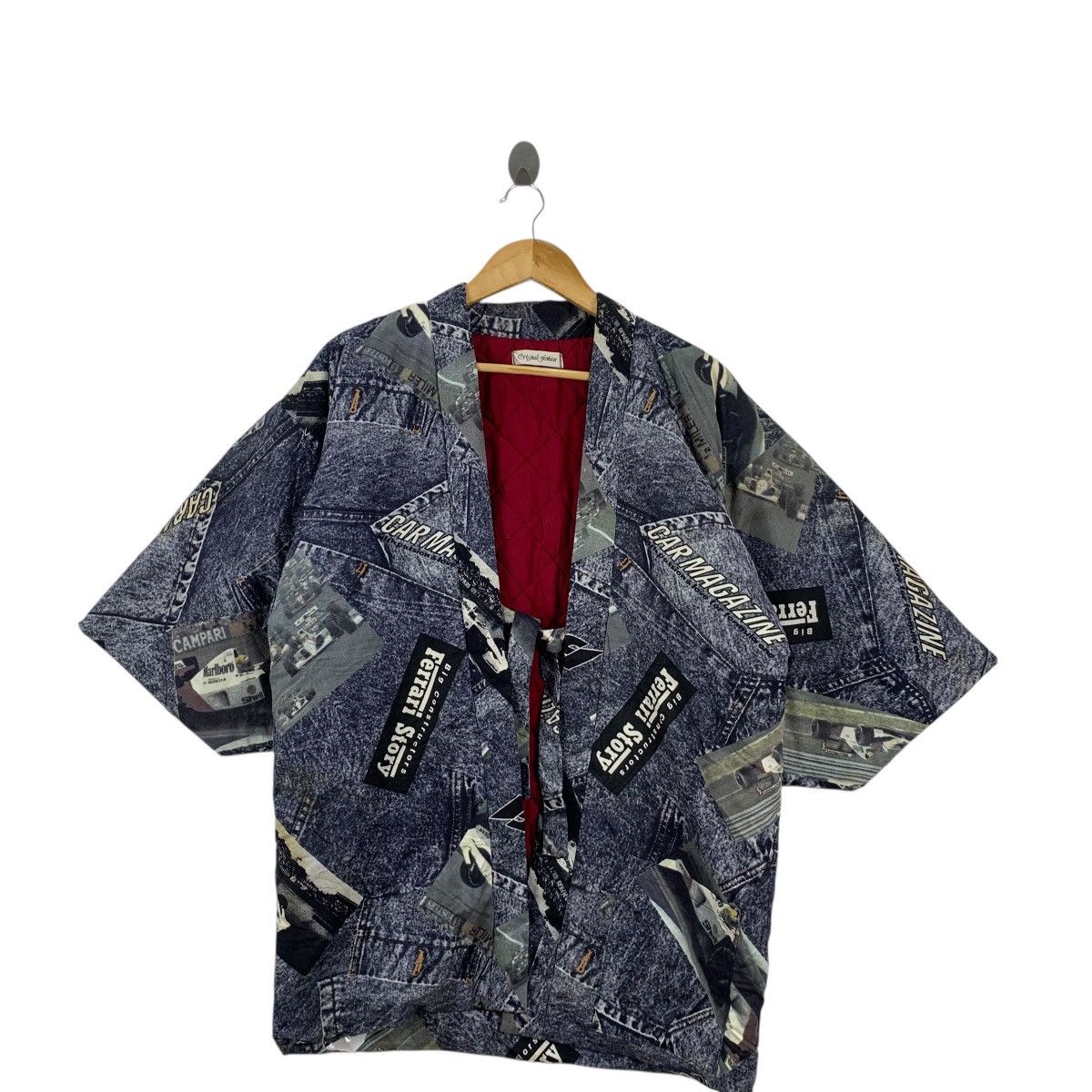 Vintage Vintage 70s KIMONO FERRARI JAPAN Patchwork AOP Robe Coat Size US XXL / EU 58 / 5 - 4 Thumbnail