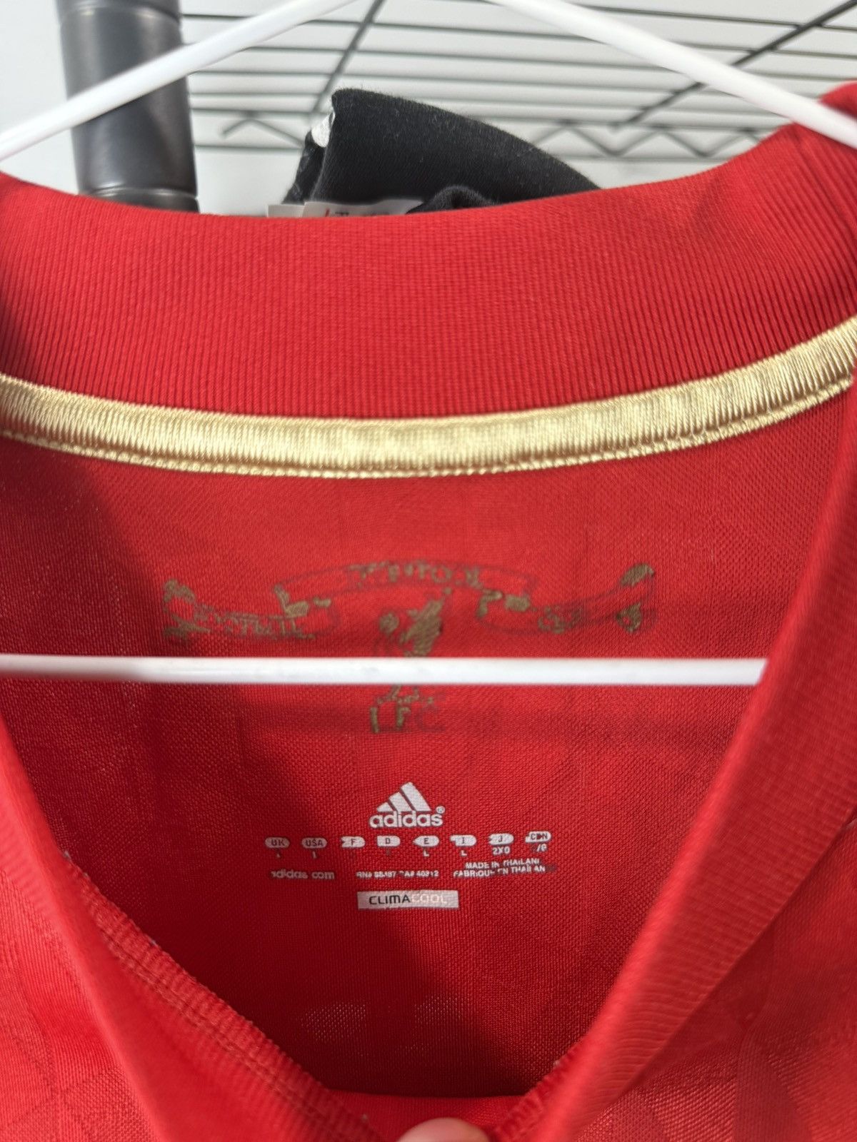 Adidas 2010 Adidas Liverpool Gerrard 8 Number Soccer Jersey Size US L / EU 52-54 / 3 - 7 Thumbnail