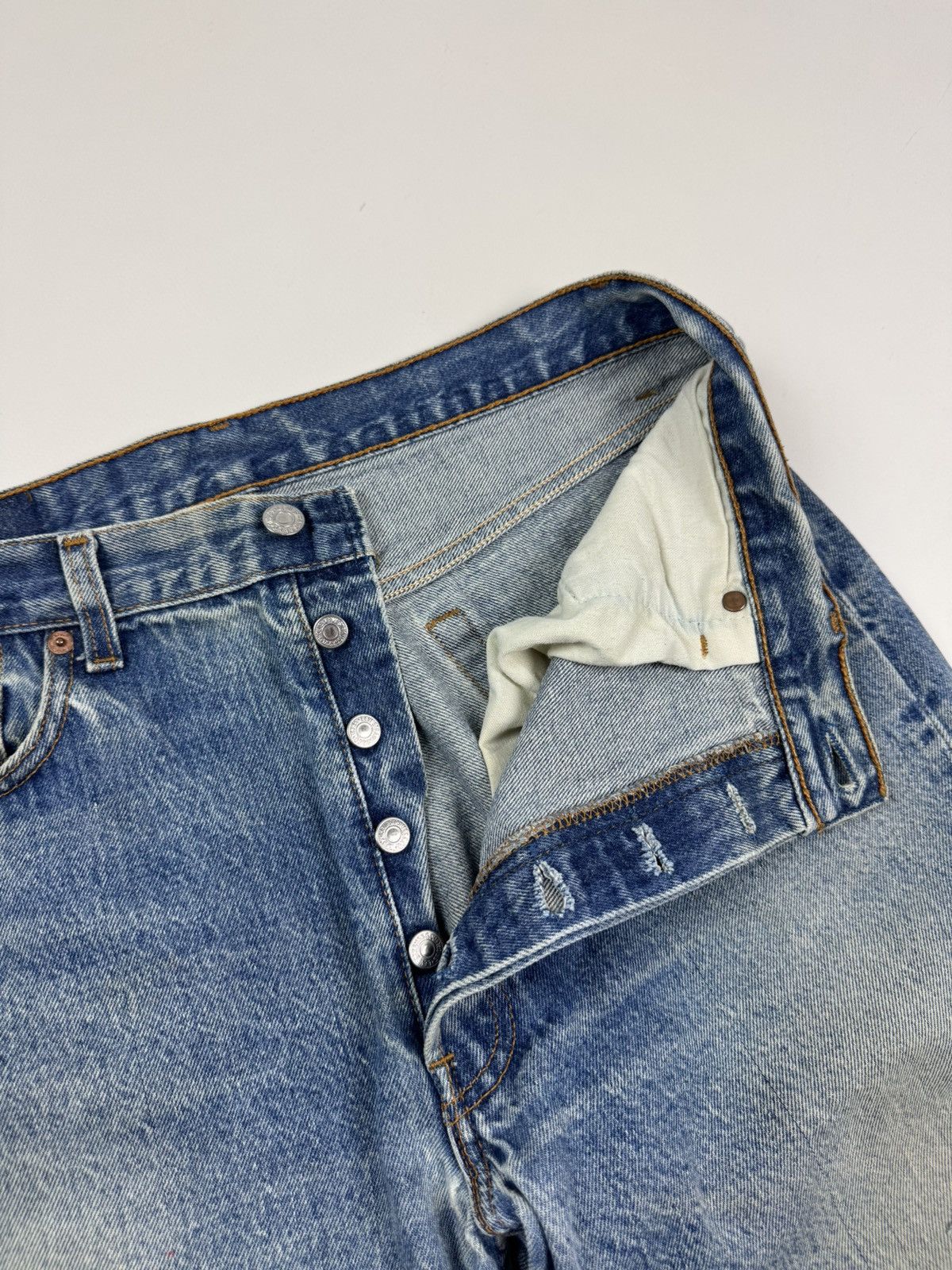 Levi's 90’s Vintage Distressed Levi’s 501 Washed Denim USA Jeans Size US 36 / EU 52 - 12 Thumbnail