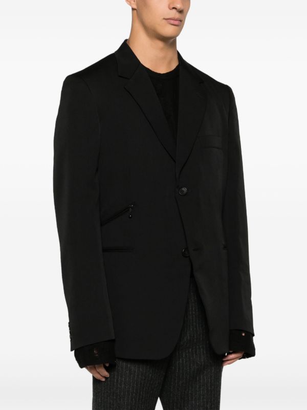 Yohji Yamamoto Yohji Yamamoto single-breasted wool blazer Size 40L - 3 Thumbnail