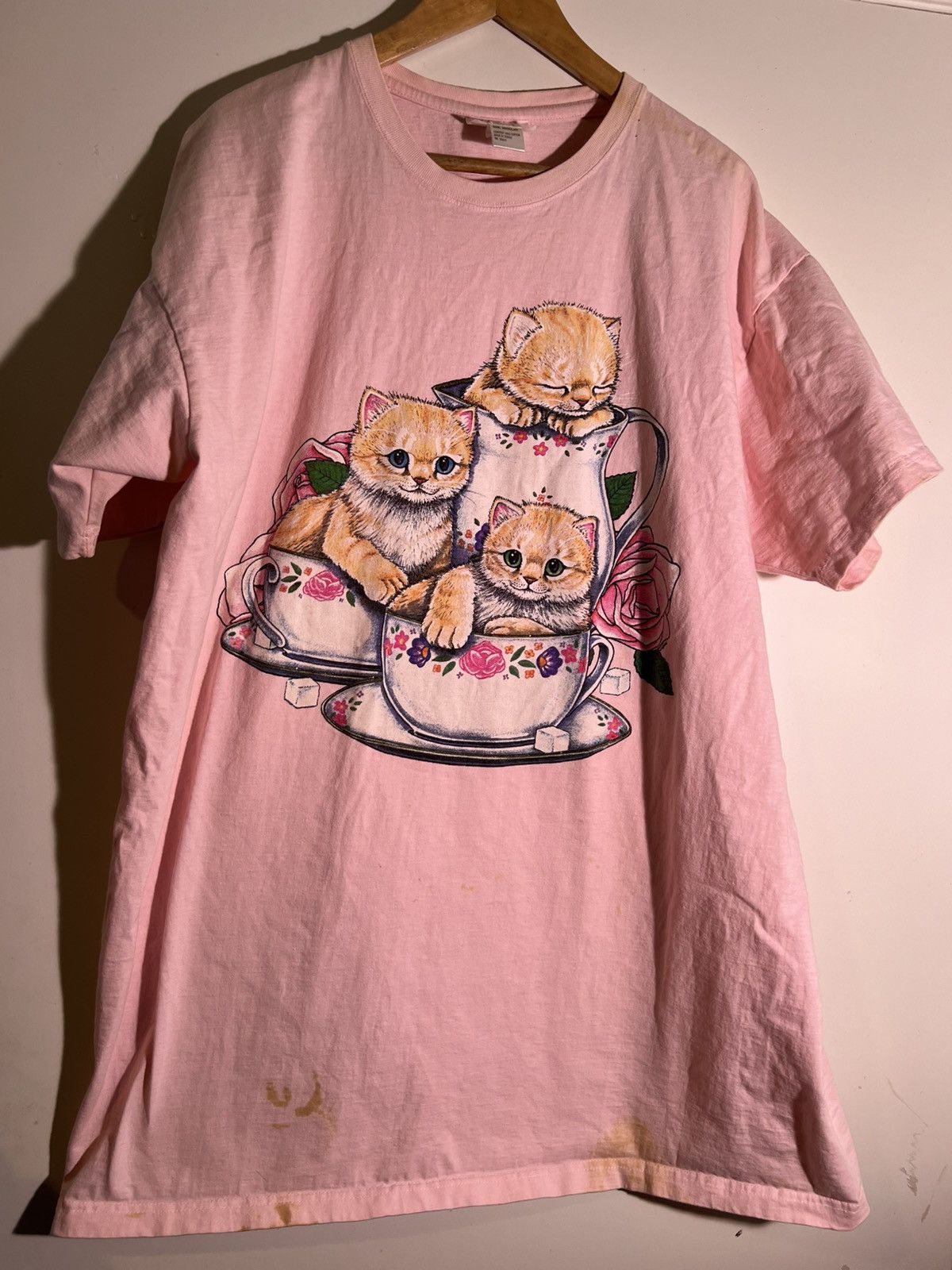 Vintage 90’s 2000’s Y2K VTG Vintage Teacup Cats Retro Indie T Shirt Size US XXL / EU 58 / 5 - 1 Thumbnail