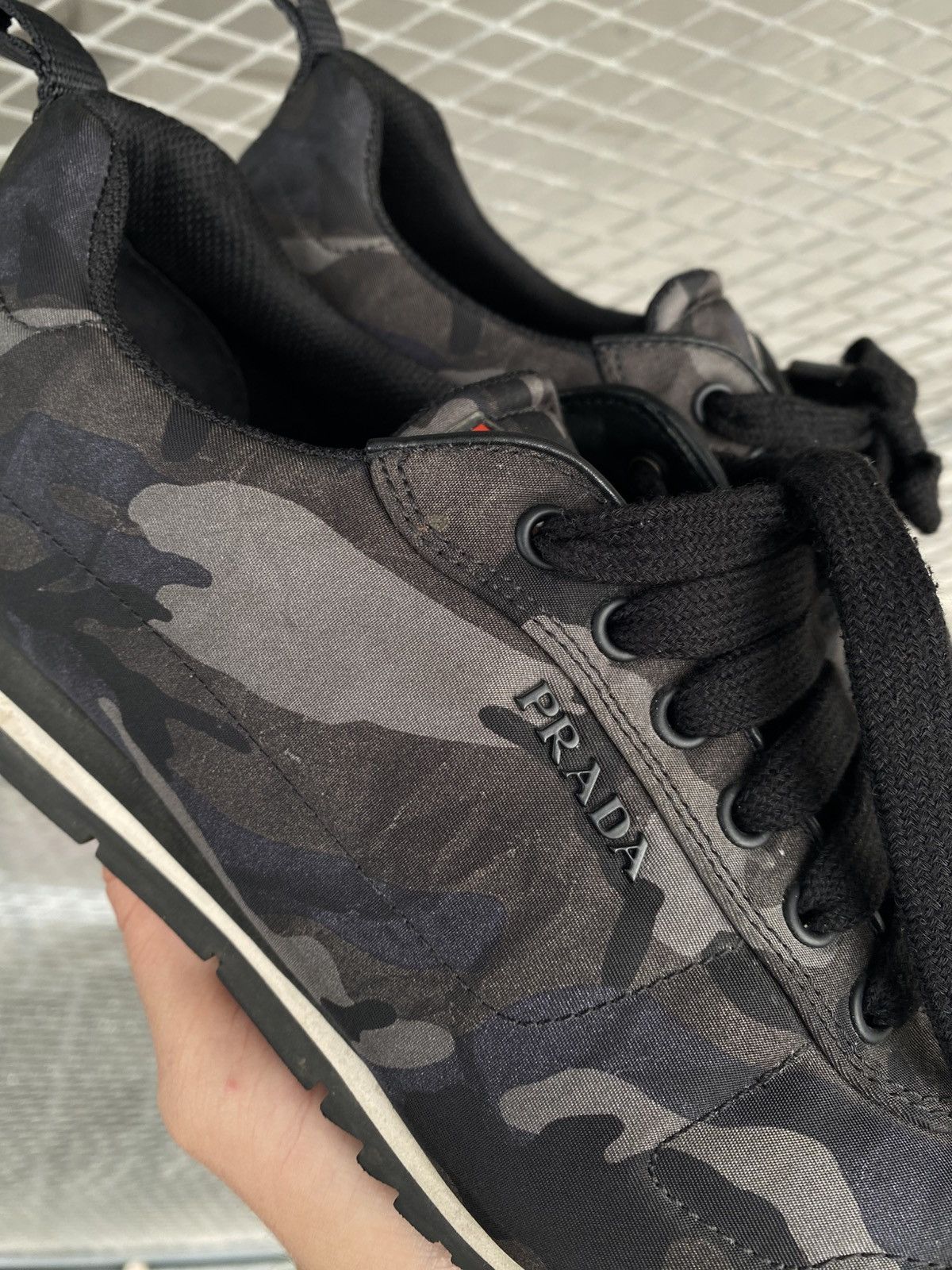 Prada Prada Logo Camo Red Tab Sneakers Size US 8 / EU 41 - 3 Thumbnail