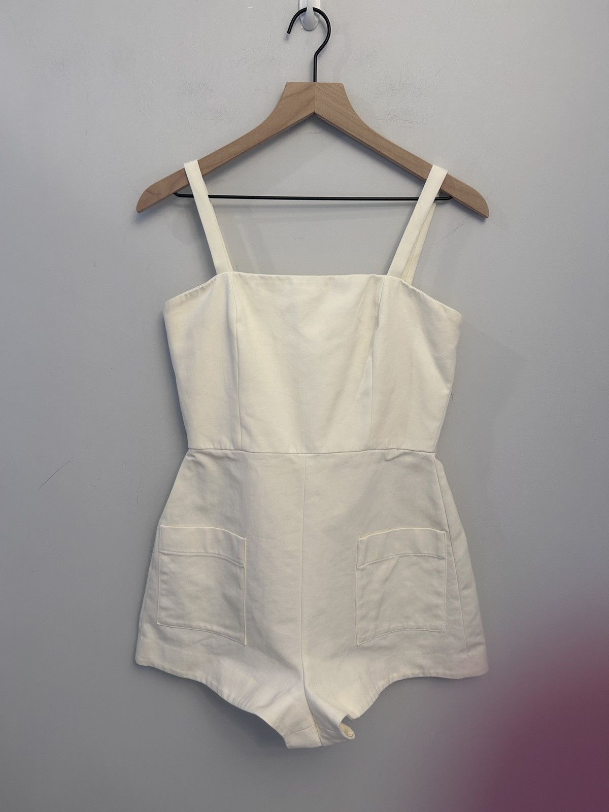 ALEXIS Alexis Arlington Cross Back Playsuit in Off White Large Size 34" / US 12 / IT 48 - 1 Thumbnail