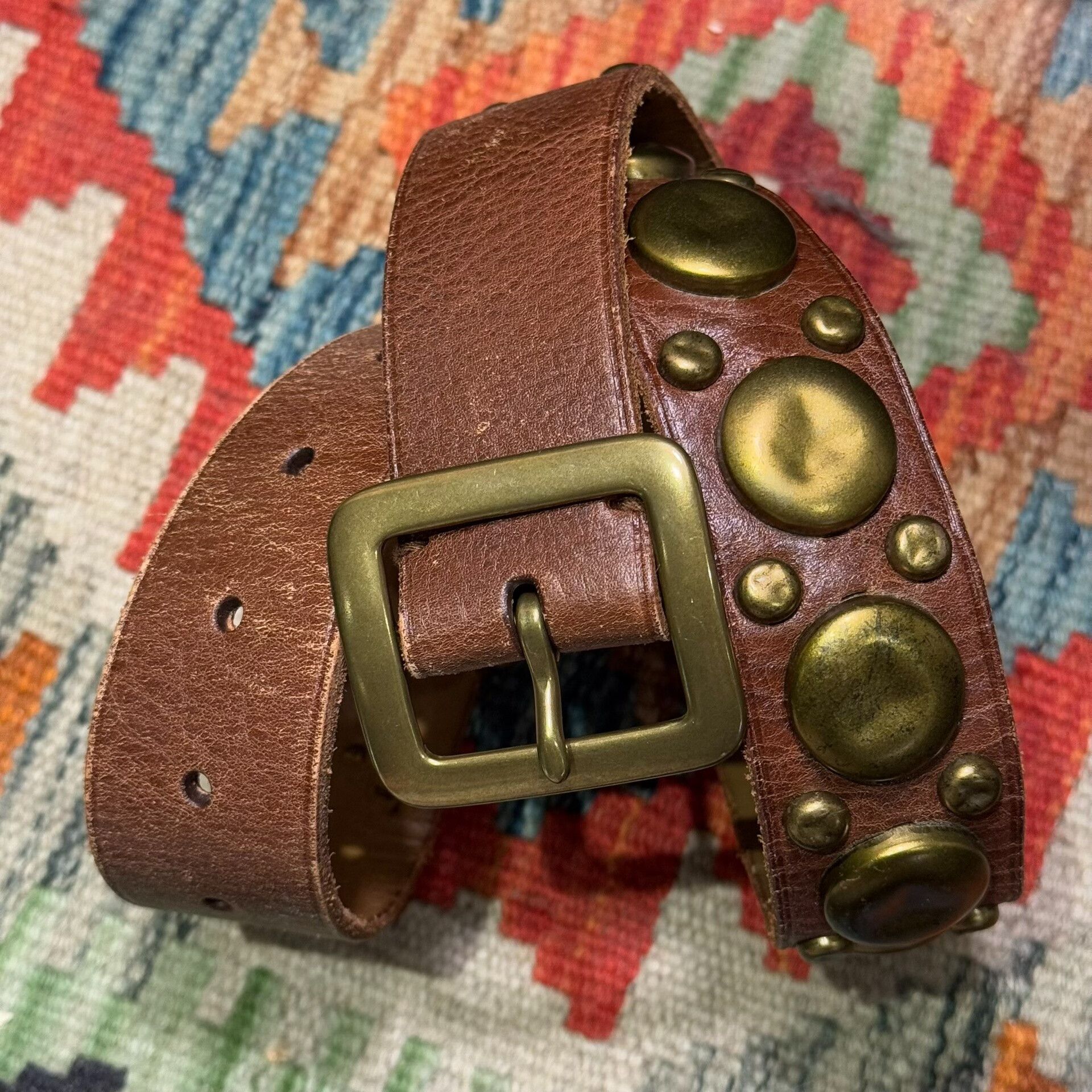 Polo Ralph Lauren Ralph Lauren Riveted Leather Belt Size ONE SIZE - 1 Thumbnail
