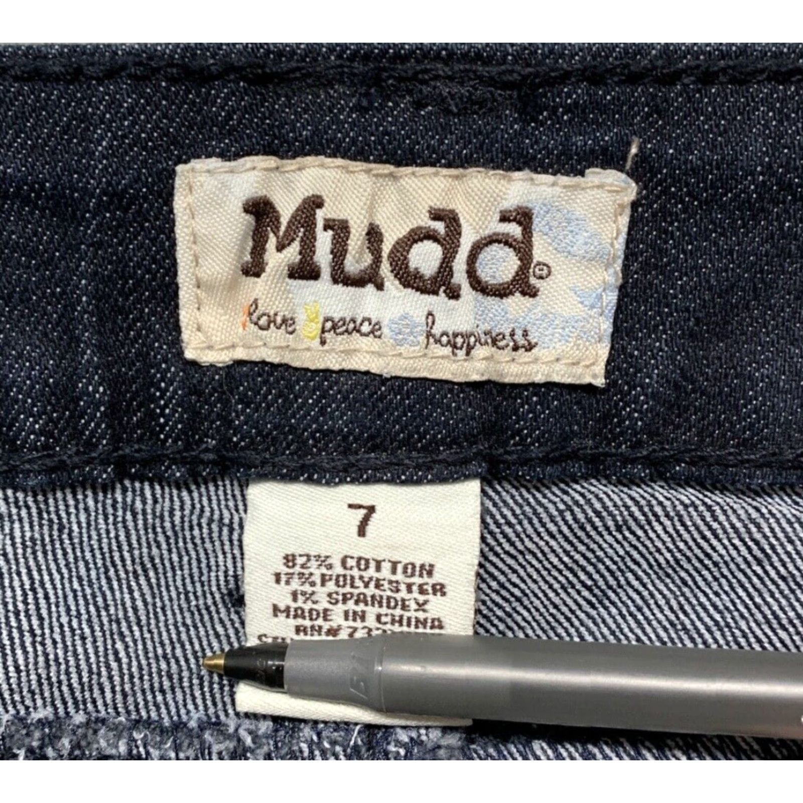 Denime Mudd Jeans Women's Bootcut 5-Pocket Blue Denim Decorative Buttons & Sequins Size 7 Size 28" / US 6 / IT 42 - 7 Thumbnail
