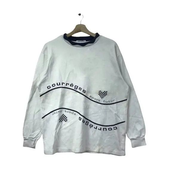 Courreges Vtg COURREGES PARIS FUTUR Love Embroidery Sweatshirt Sweater Size L / US 10 / IT 46 - 1 Thumbnail