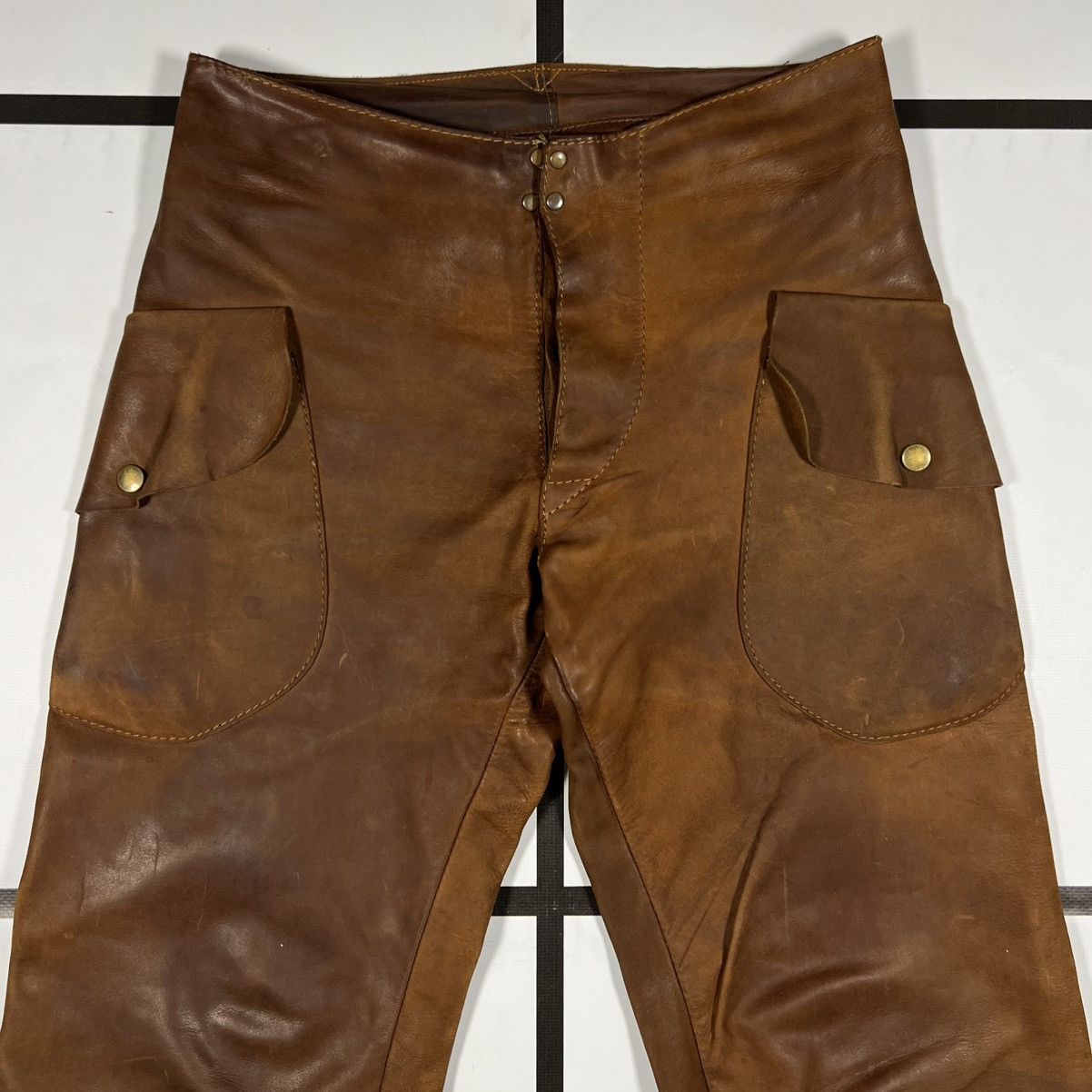 Maison Margiela |[ FW01 Maison Martin Margiela Cow Hide Leather Pants ]| Size US 30 / EU 46 - 4 Thumbnail