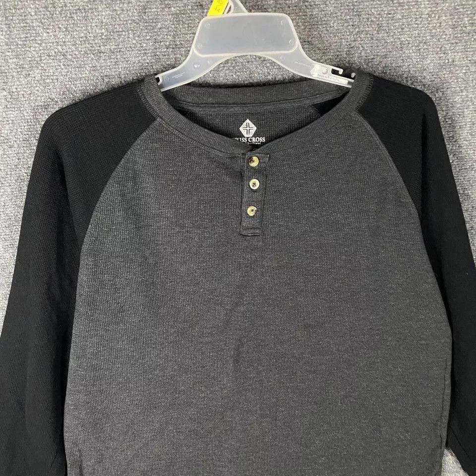 Other Swiss Cross Henley Shirt Men's XL Long Sleeve Waffle Knit Size US XL / EU 56 / 4 - 2 Thumbnail