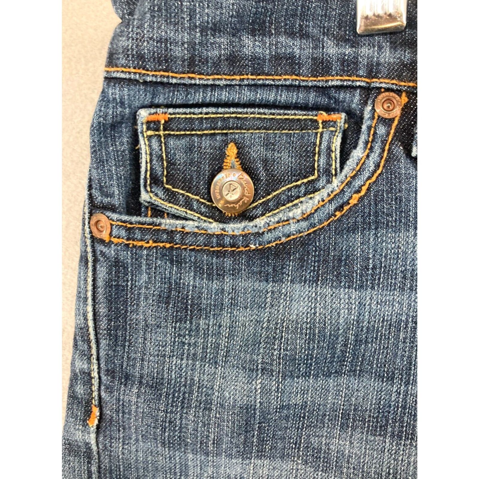 Vintage David Kahn Women's Jeans 29 Regular Flare Dark Blue 5-Pocket USA Made Size 29" - 7 Thumbnail