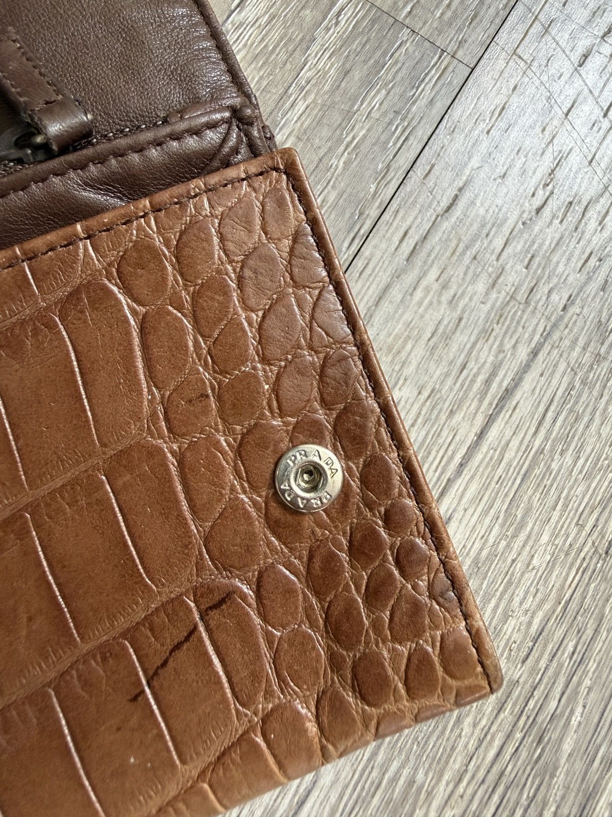 Prada Vintage Prada Crocodile Wallet Size ONE SIZE - 7 Thumbnail
