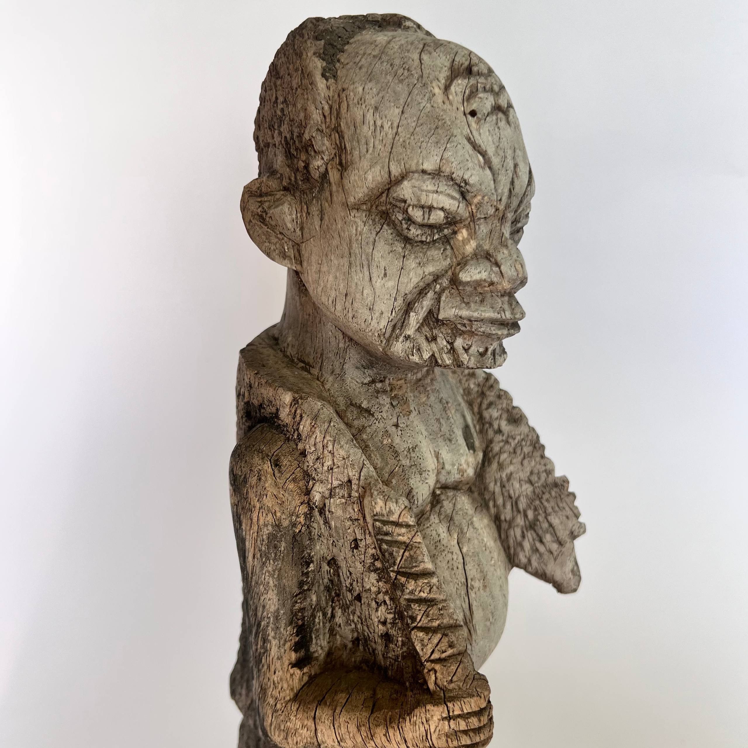Vintage Vintage Hand-Carved African Tribal Man Wood Statue Figure Size ONE SIZE - 1 Thumbnail