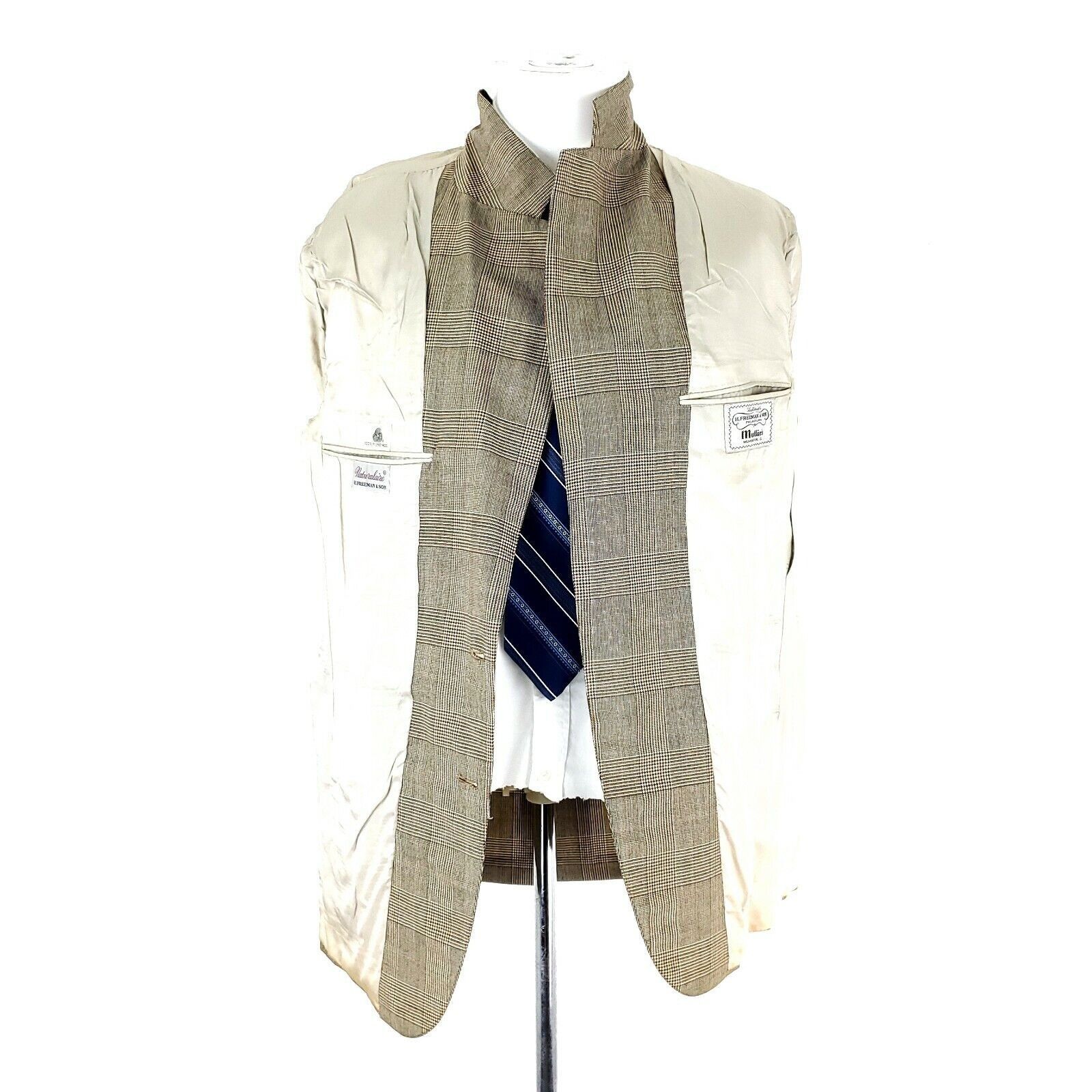 Hickey Freeman Vintage Hickey Freeman 2 Button Blazer 40R Brown Glen Plaid Size 40R - 10 Thumbnail