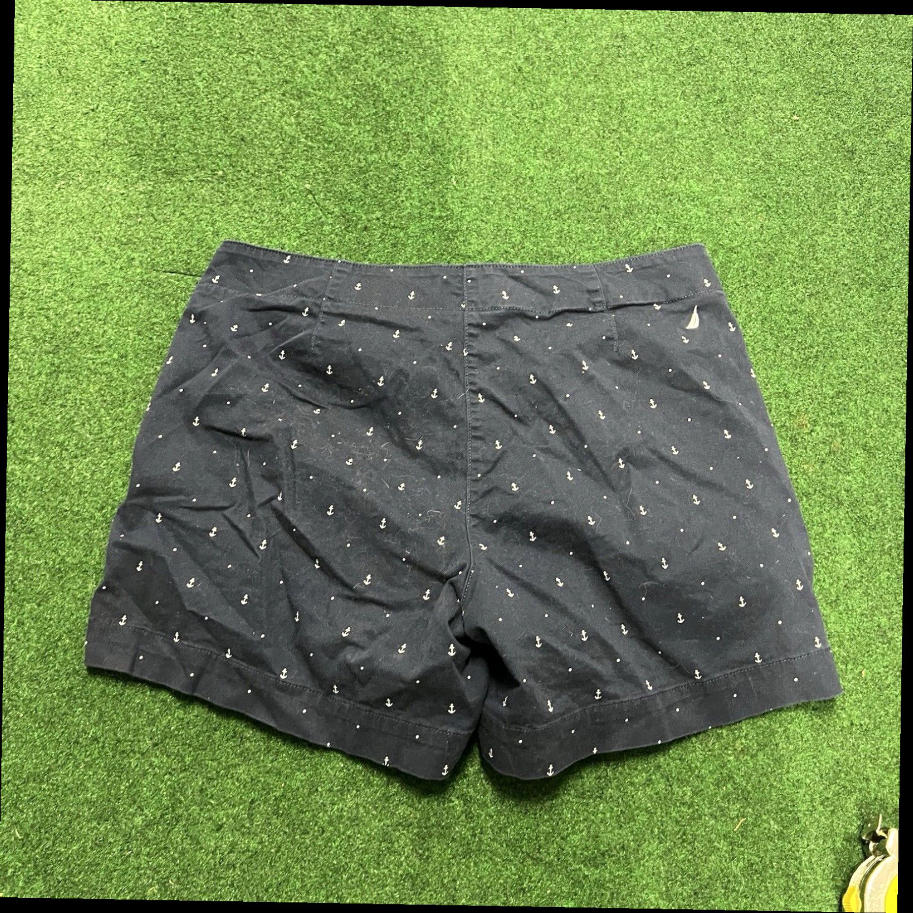 Nautica Nautica Women's Comfort Tailored Stretch Cotton Shorts Navy White Anchors Sz 8 Size 30" / US 8 / IT 44 - 7 Thumbnail