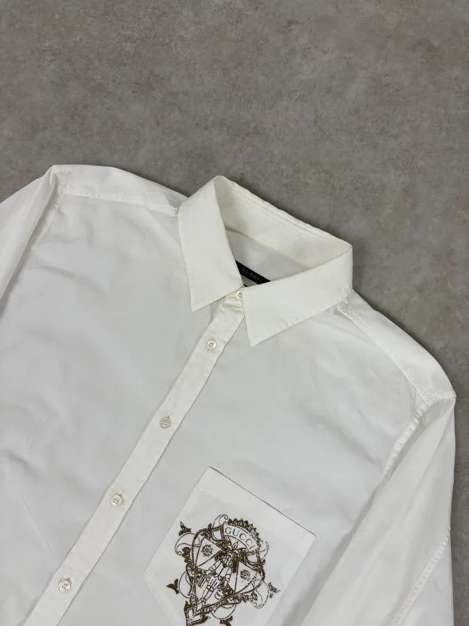 Gucci SS2013 Gucci White Signature Logo Shirt Size US M / EU 48-50 / 2 - 4 Thumbnail
