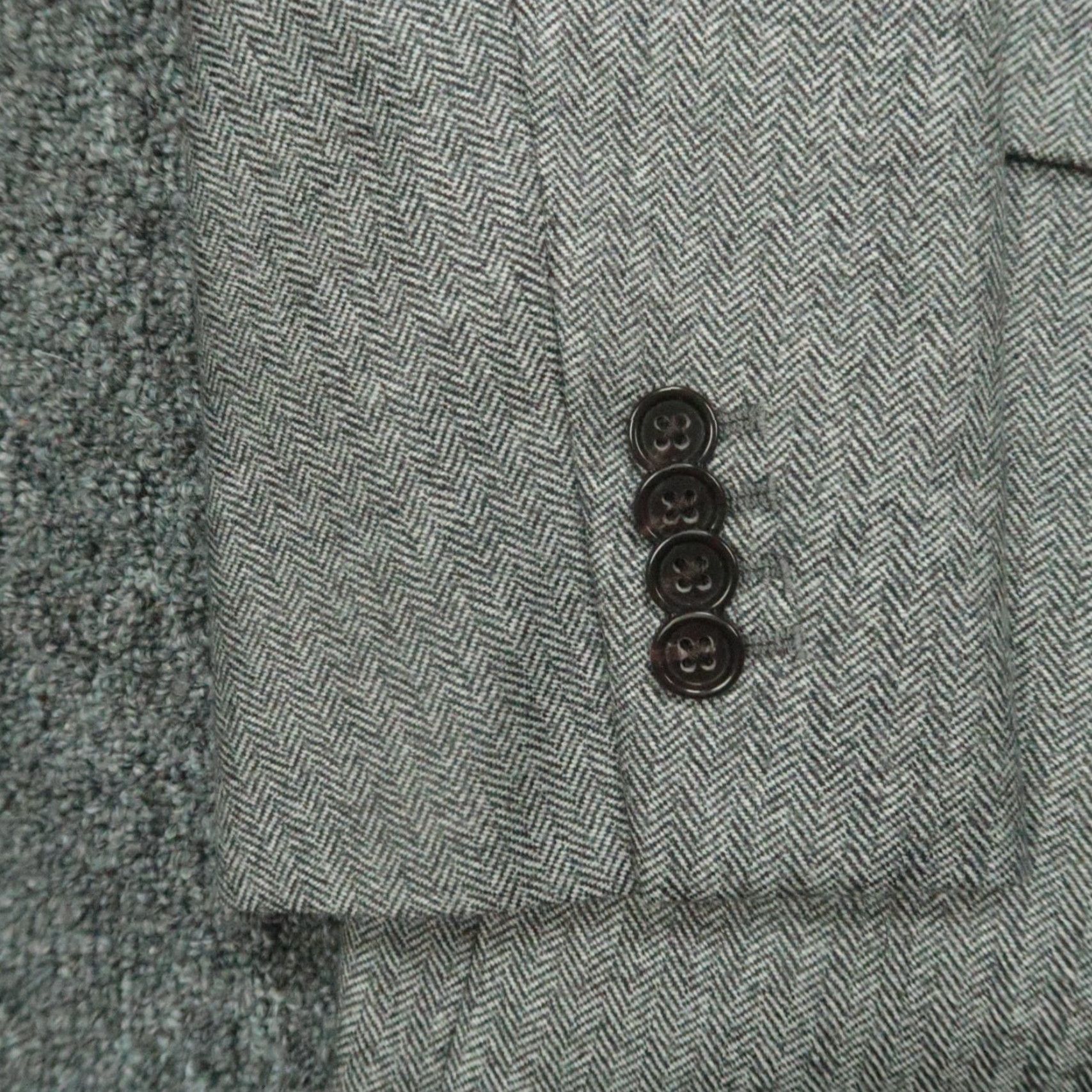 Banana Republic Banana Republic Blazer Men 42S Gray Herringbone Slim Wool Two-Button Notch Lapel Vintage No Size 42R - 4 Thumbnail