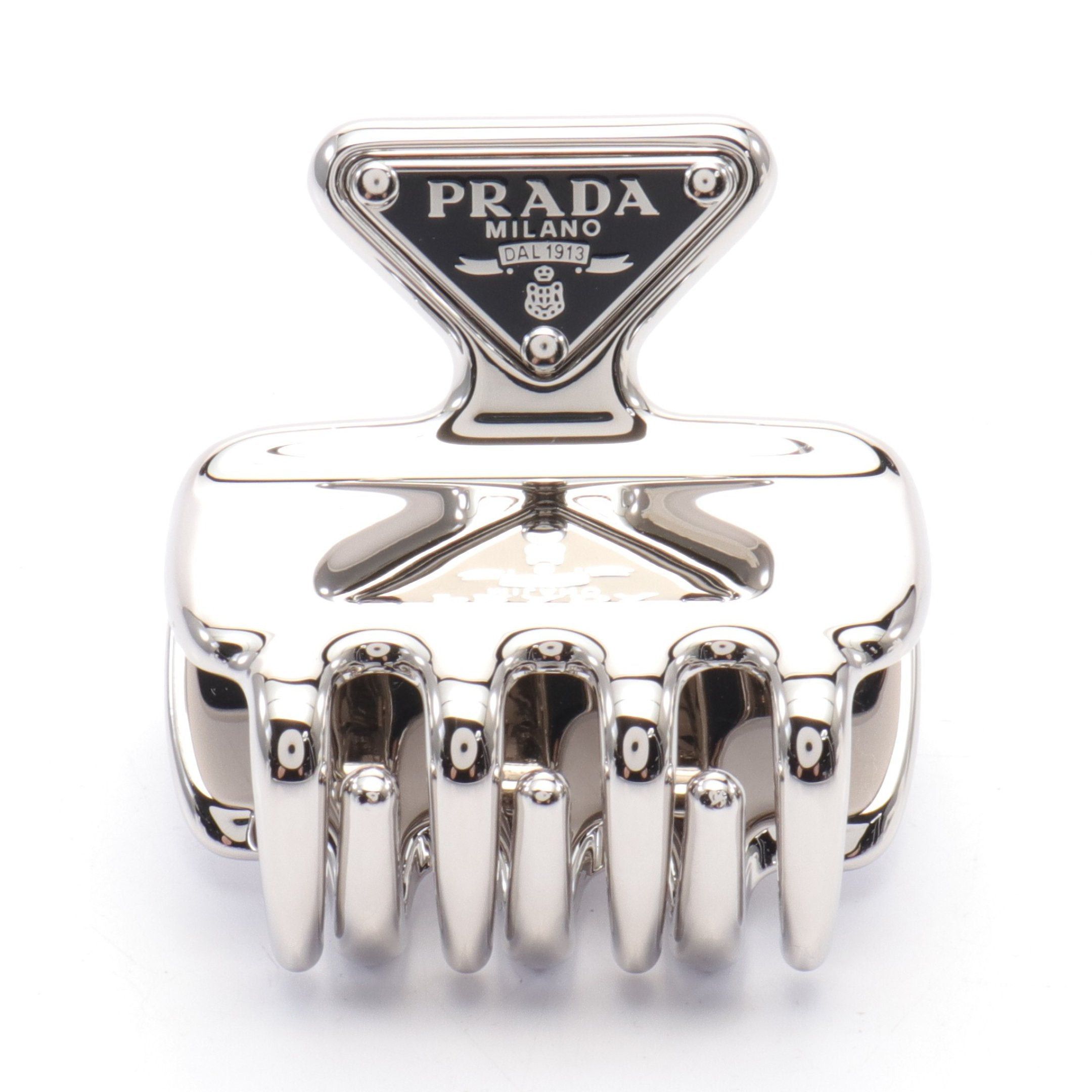 Prada Prada Hair Clip Silver Black Size ONE SIZE - 1 Thumbnail