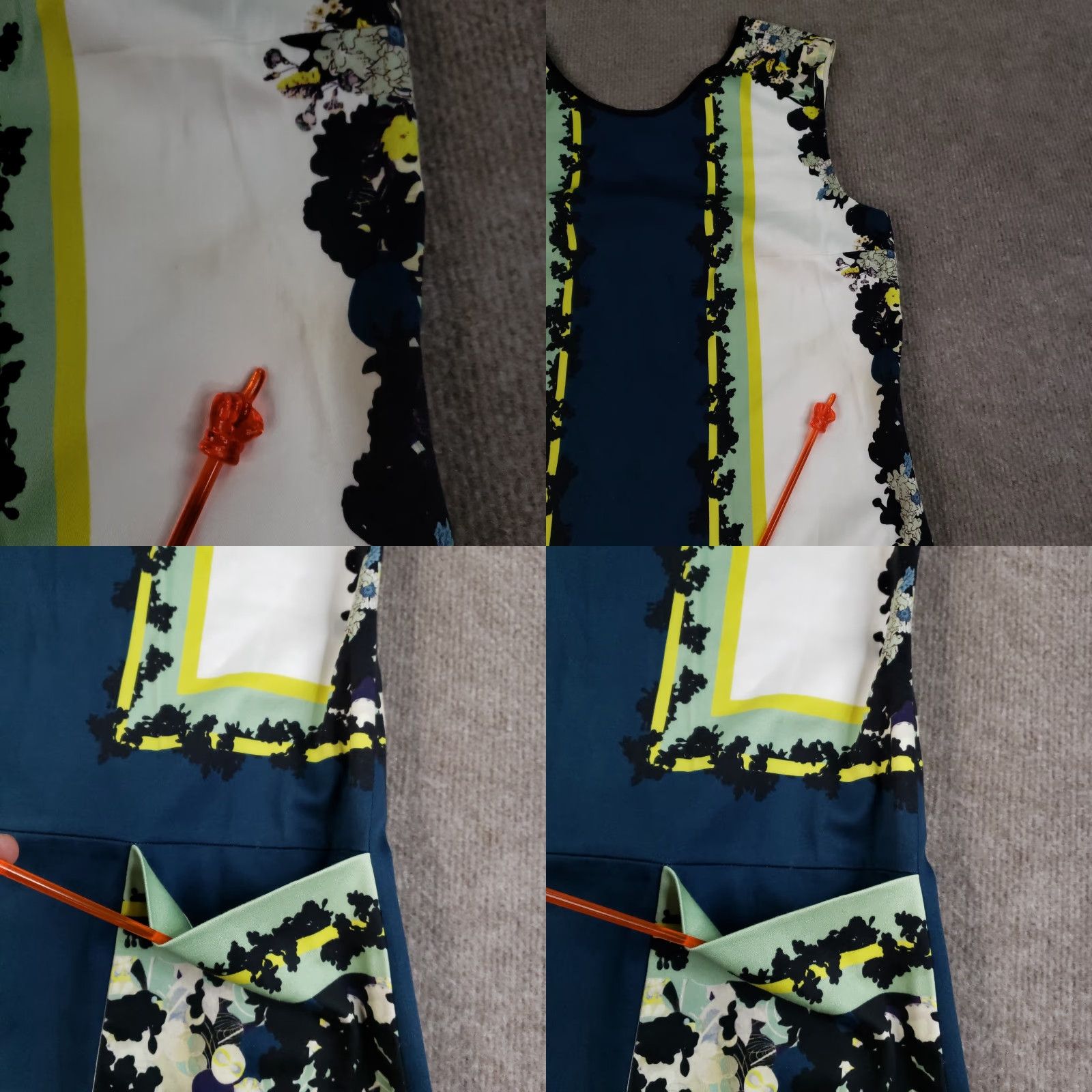 Erdem Erdem Floral Print Sheath Dress Womens Size 4 Blue Sleeveless Knee Length Silk Lined Pockets Size S / US 4 / IT 40 - 8 Thumbnail