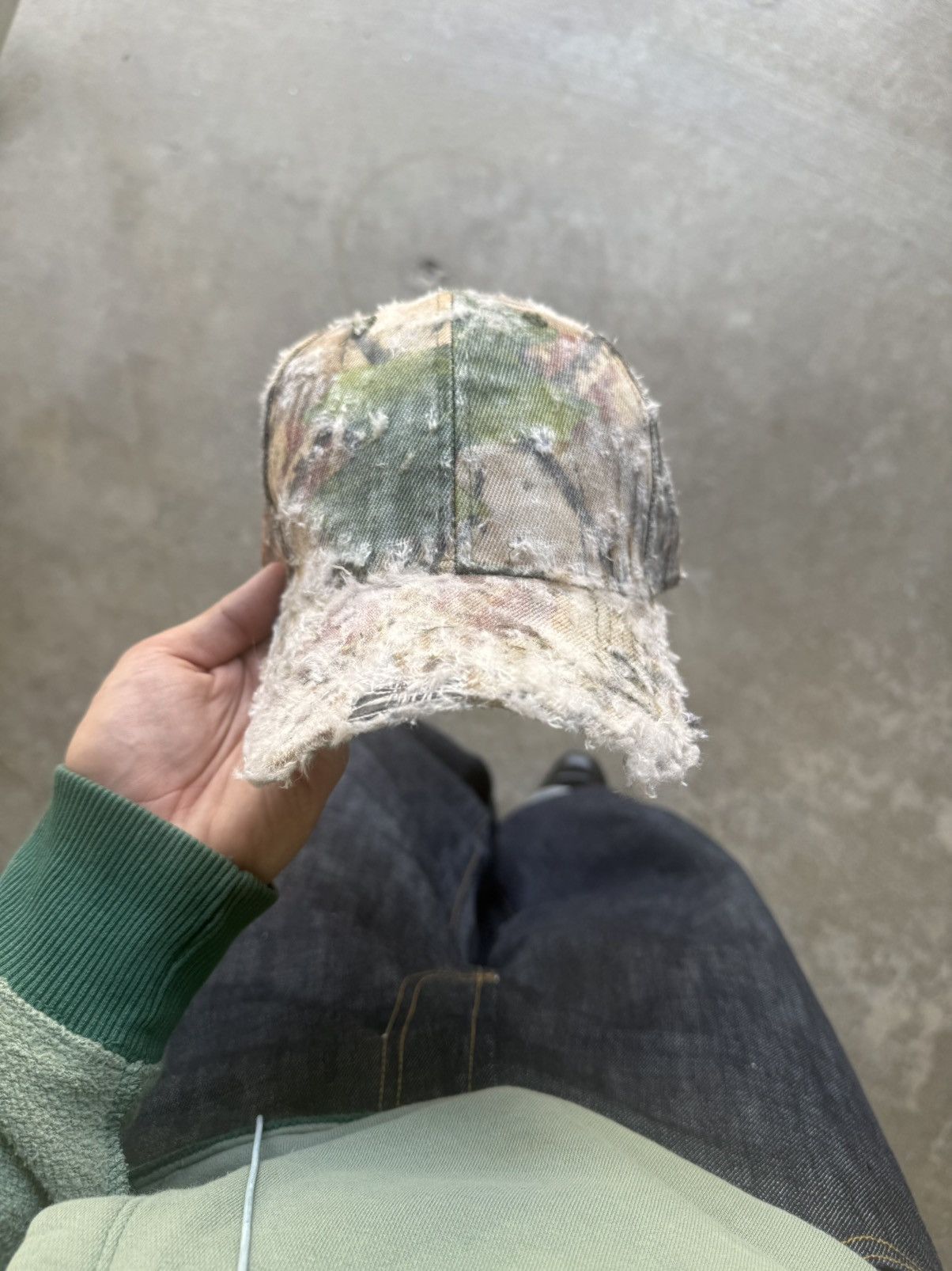 Vintage Vintage Camo Distressed Hat Size ONE SIZE - 2 Thumbnail
