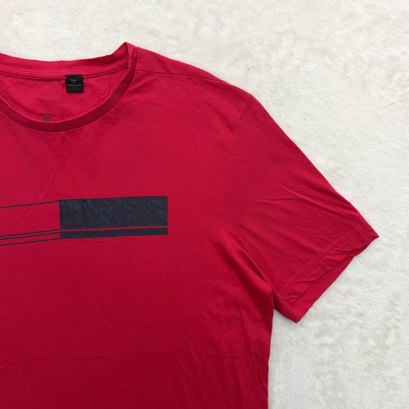 Hugo Boss HUGO BOSS Shirt Mens Medium Modern Fit Pink Logo Casual Crewneck Cotton T-Shirt Size US M / EU 48-50 / 2 - 3 Thumbnail