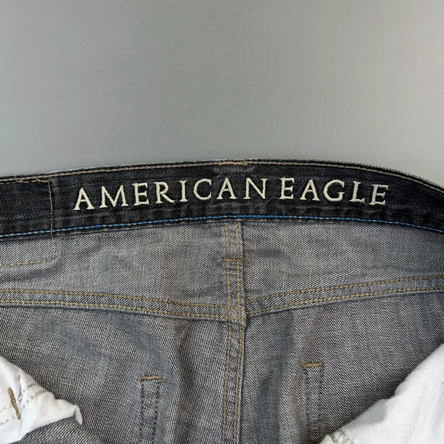 American Eagle Outfitters VINTAGE American Eagle Jeans Mens 32x32 34x32 Charcoal Wash Slim Straight Casual Whisker Size US 32 / EU 48 - 6 Thumbnail