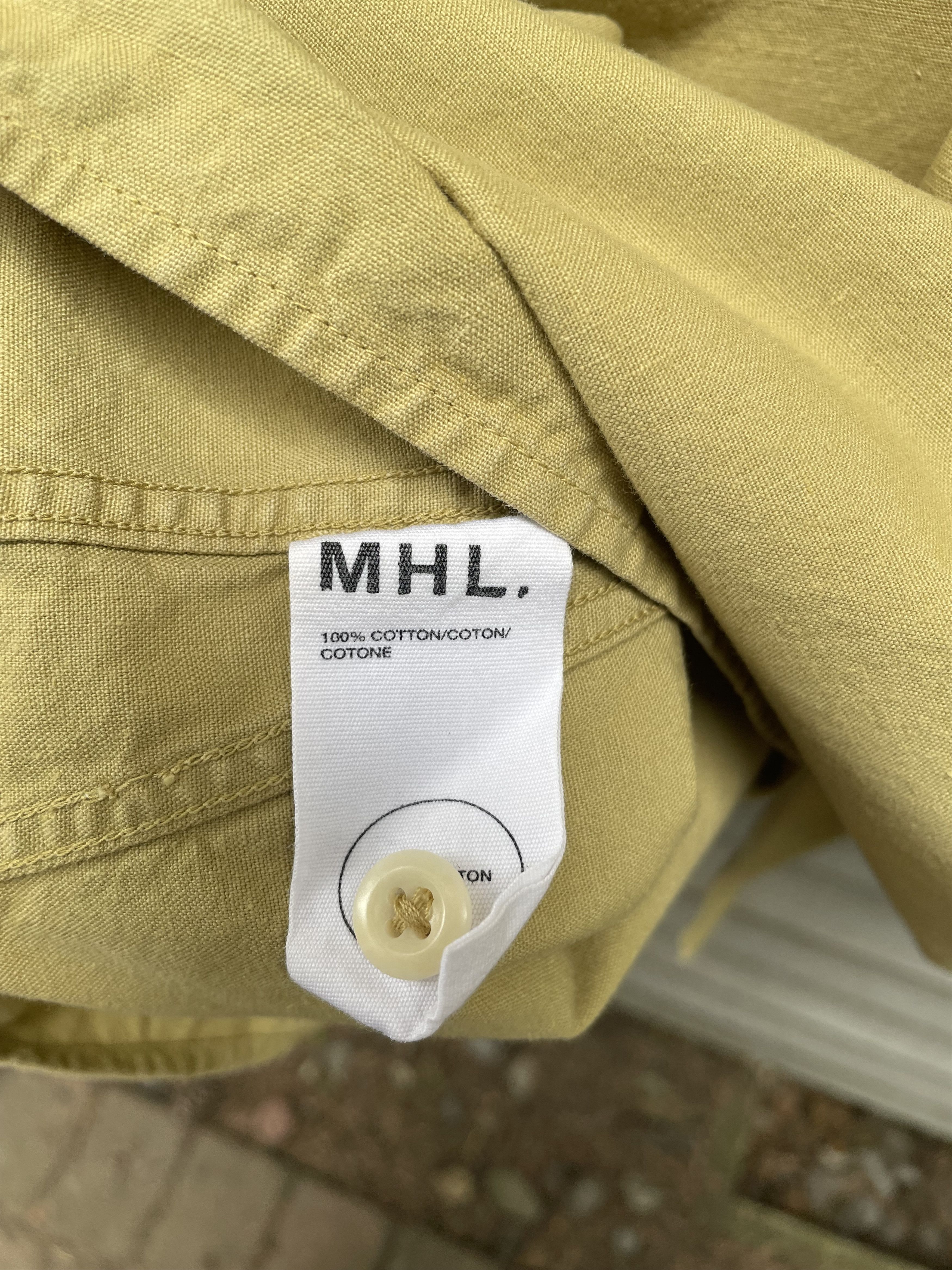Margaret Howell MHL Chartreuse Green Cotton Canvas Shirt Size US S / EU 44-46 / 1 - 5 Thumbnail