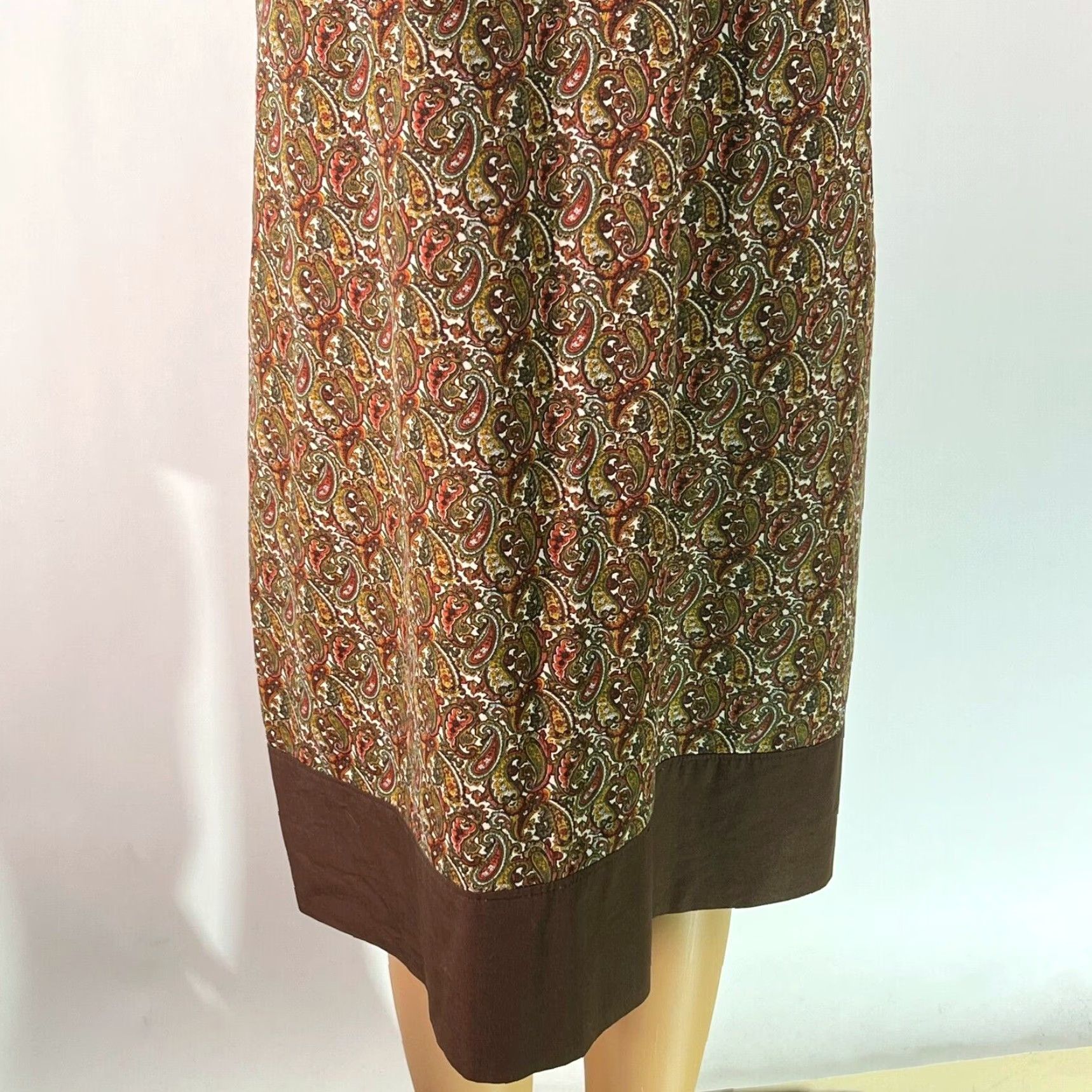 Vintage VINTAGE Womens Dress Size Medium Brown Paisley 3/4 Sleeves Crew Neck Sheath Womens Size M / US 6-8 / IT 42-44 - 5 Thumbnail